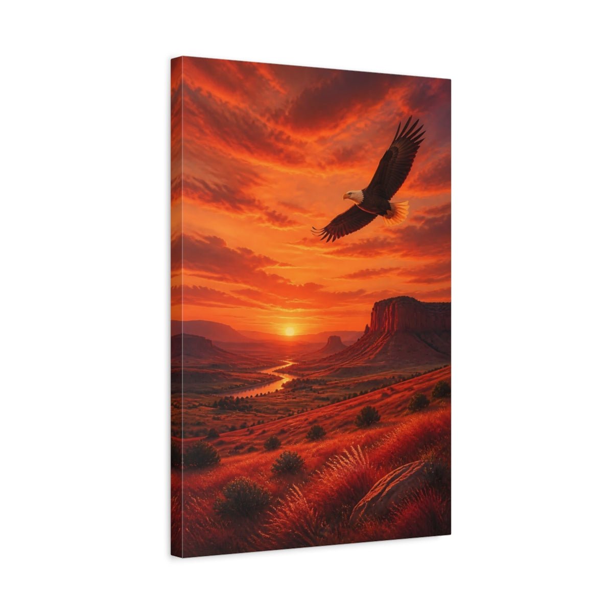 Old Cinema Scenic Matte Painting Eagle Canvas Wall Art Print – Realistic Living Room, Above Sofa - YesArtYes