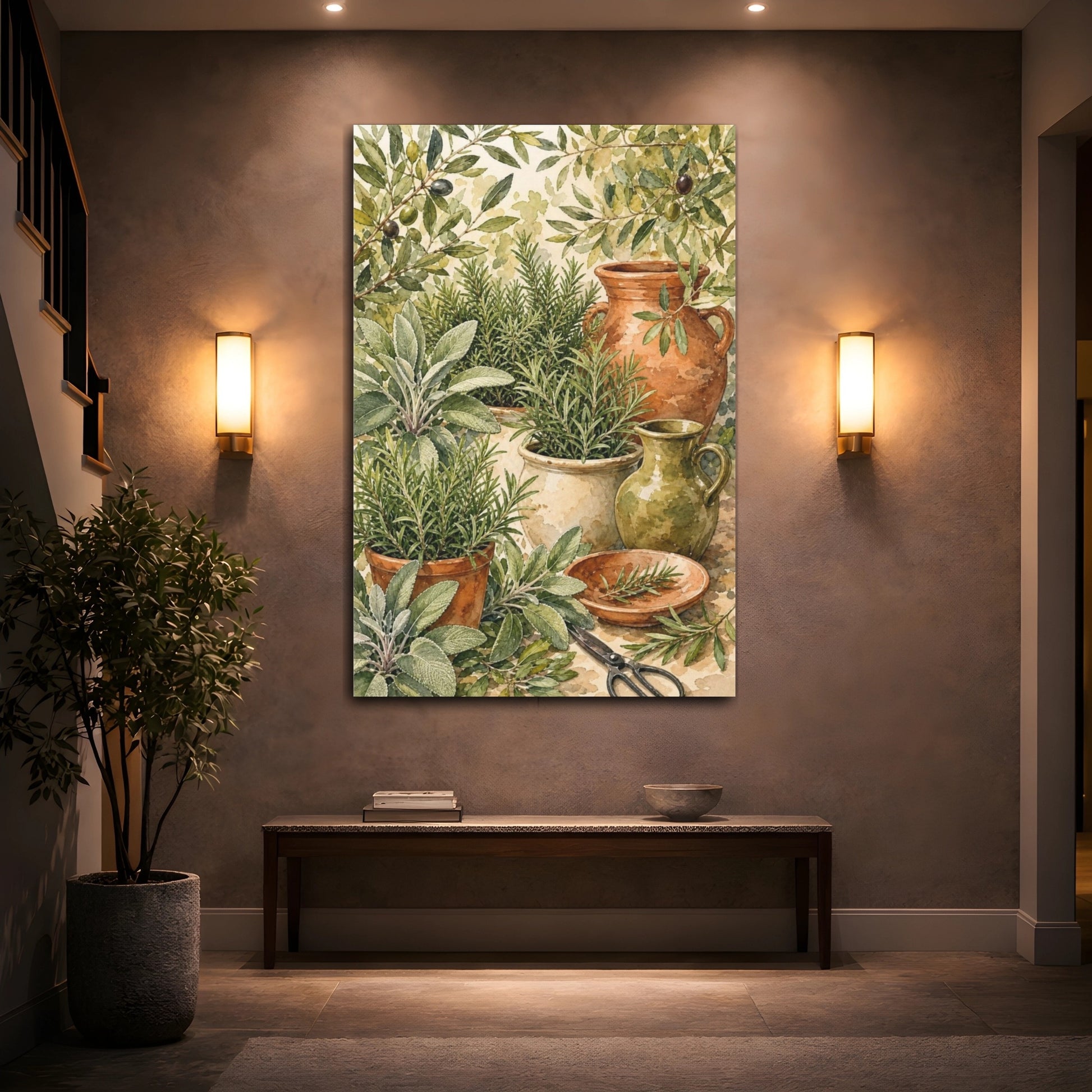 Mockup 2. Olive & Herb Garden shown as canvas print