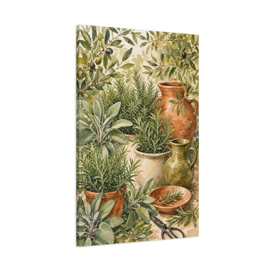 Olive & Herb Garden Canvas Print – Kitchen, Dining Area Wall - YesArtYes
