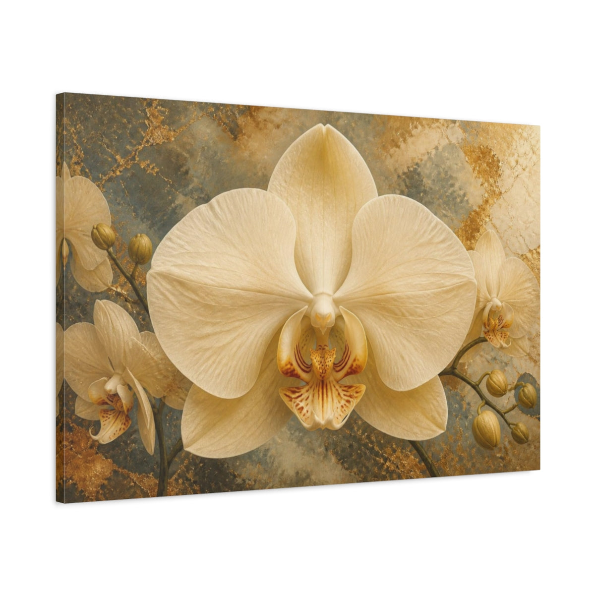 Main Mockup. Orchid Flower Elegance shown as canvas print