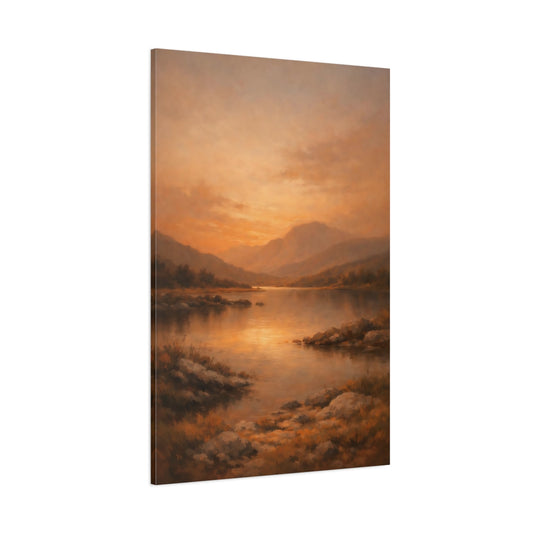 Main Mockup. Organic Burnt Orange Subtle Accent shown as stretched canvas wall art