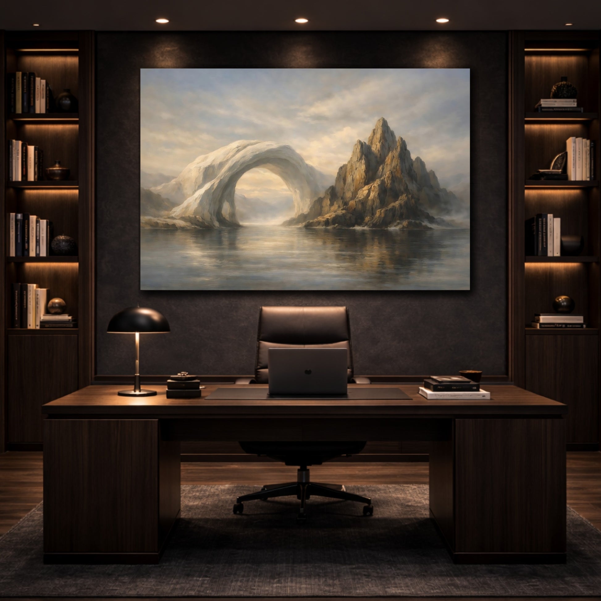 Mockup 4. Organic Duality Cinematic Composition shown as stretched canvas wall art