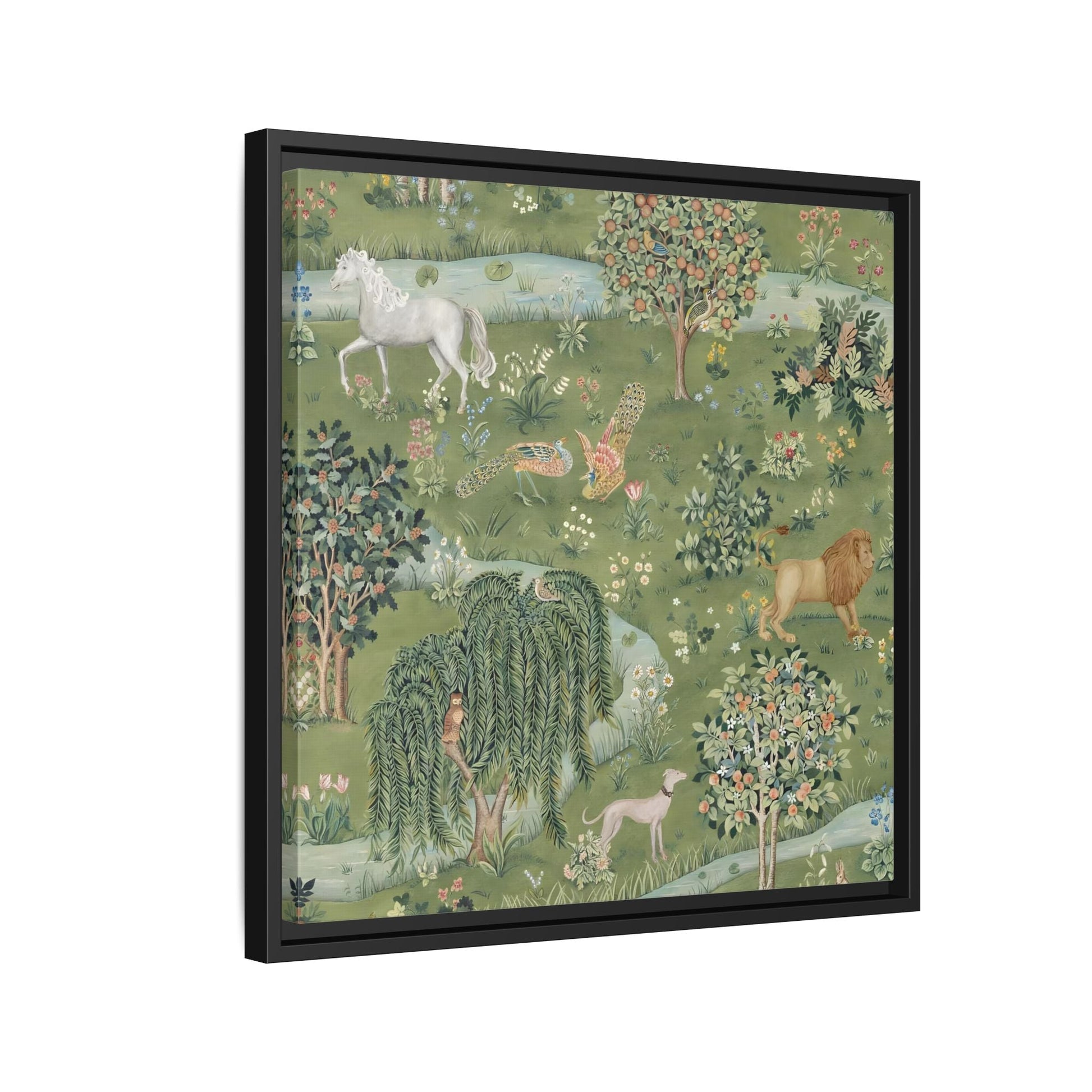 Owl Willow Green Morris Canvas Wall Art Animal Print - YesArtYes
