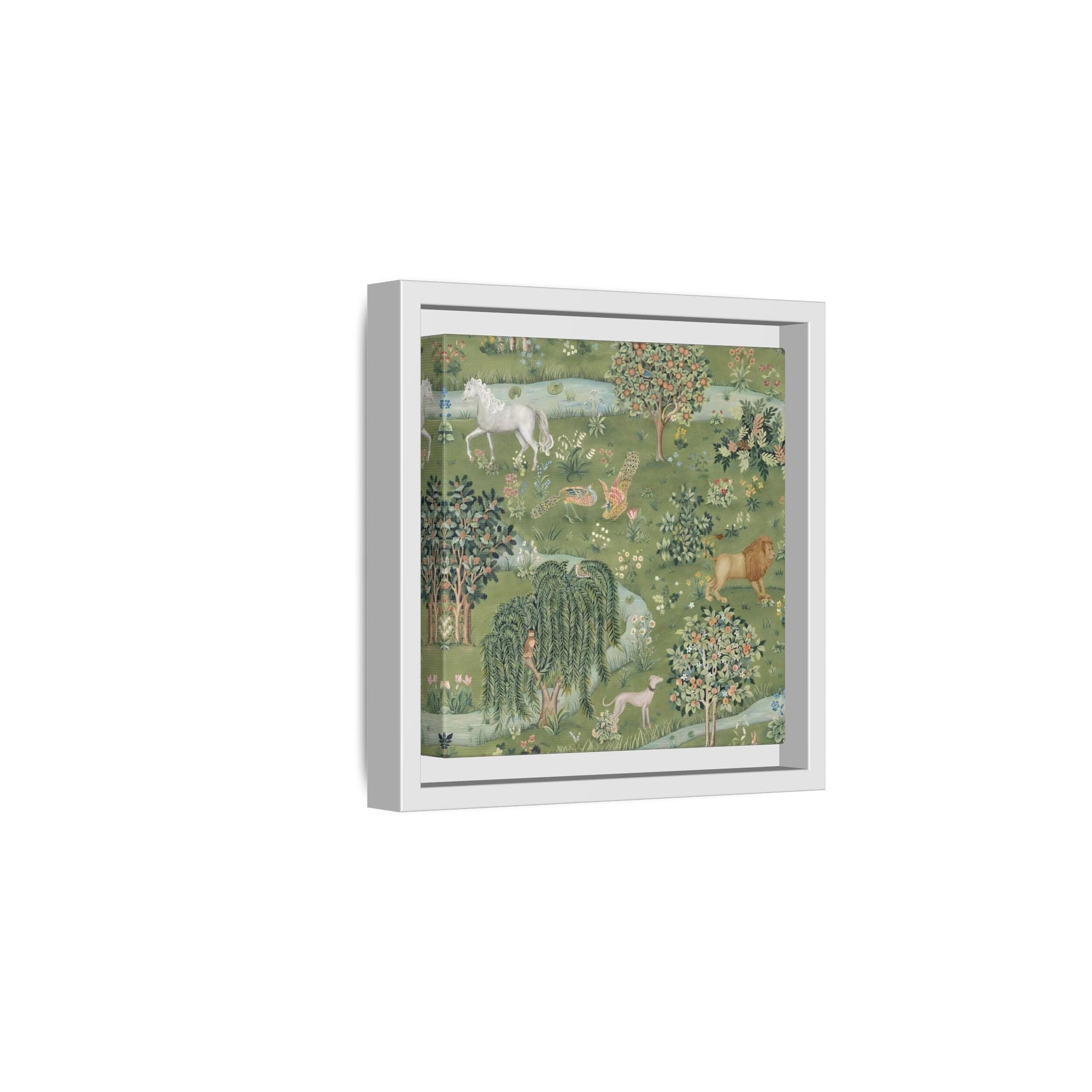 Owl Willow Green Morris Canvas Wall Art Animal Print - YesArtYes
