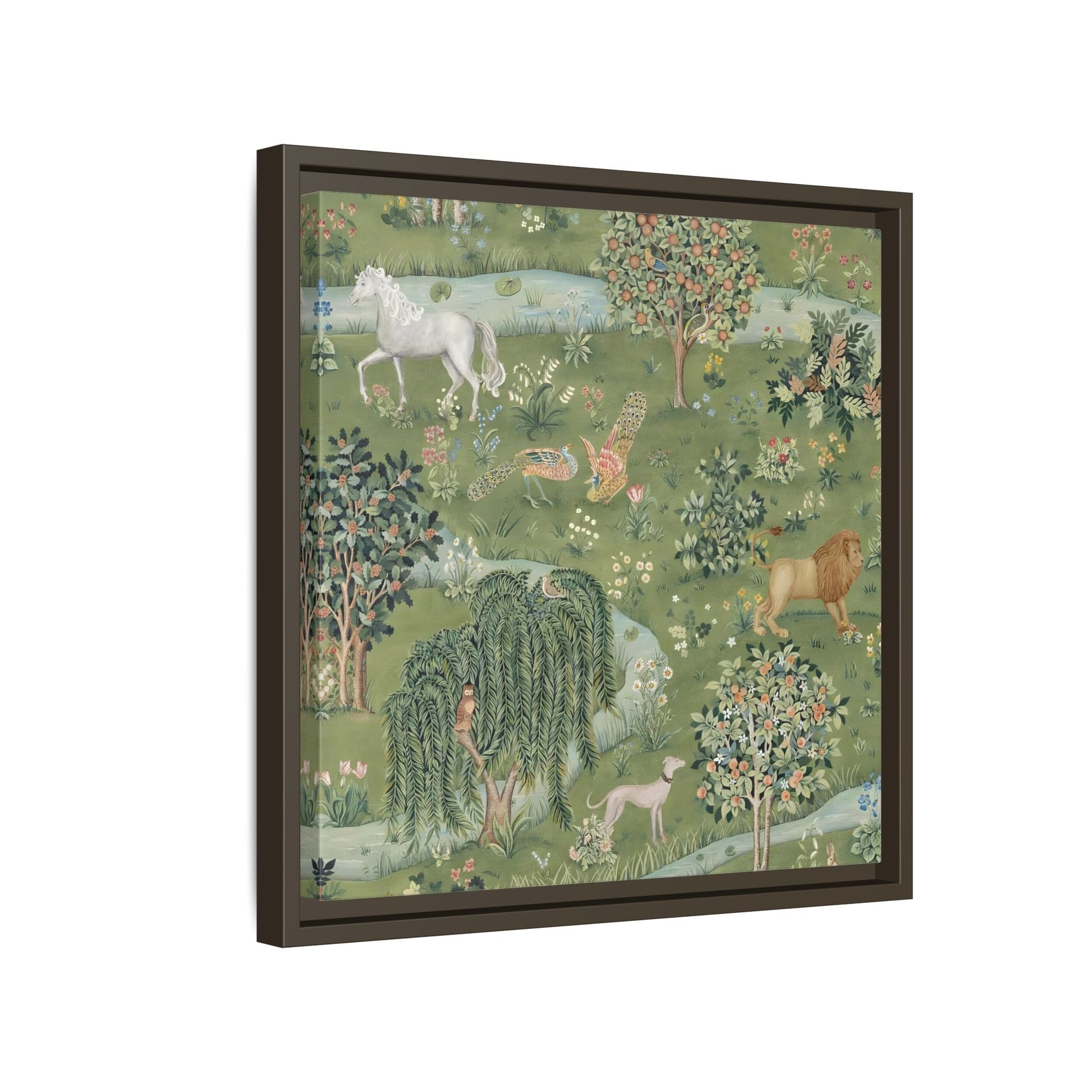 Owl Willow Green Morris Canvas Wall Art Animal Print - YesArtYes
