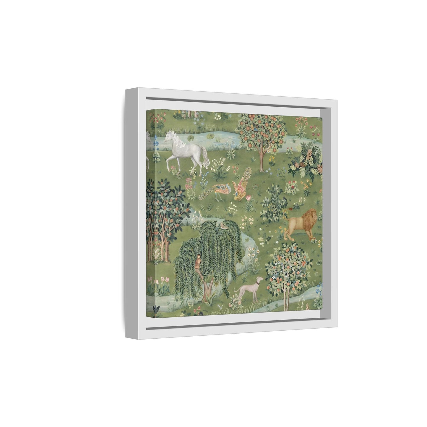 Owl Willow Green Morris Canvas Wall Art Animal Print - YesArtYes