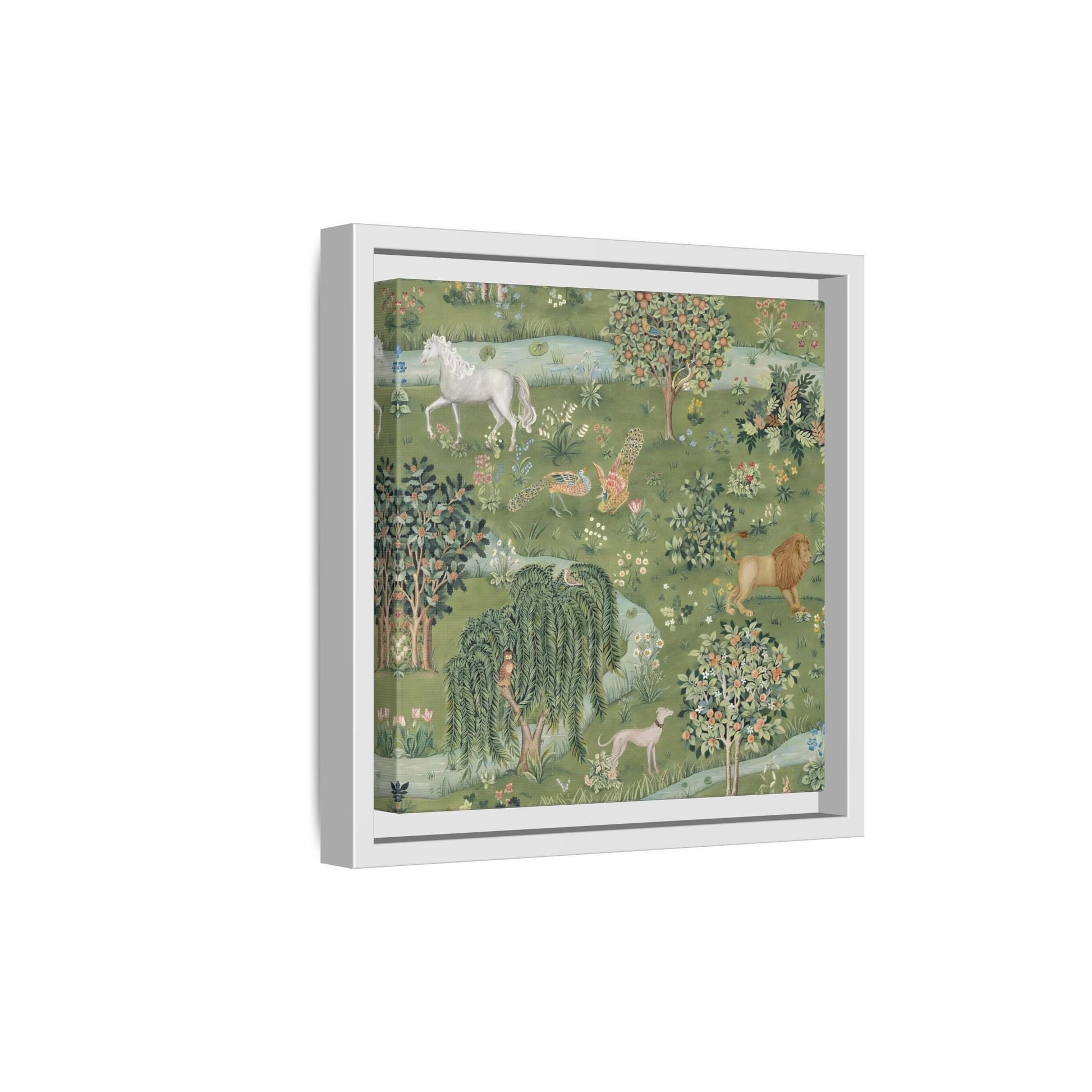 Owl Willow Green Morris Canvas Wall Art Animal Print - YesArtYes