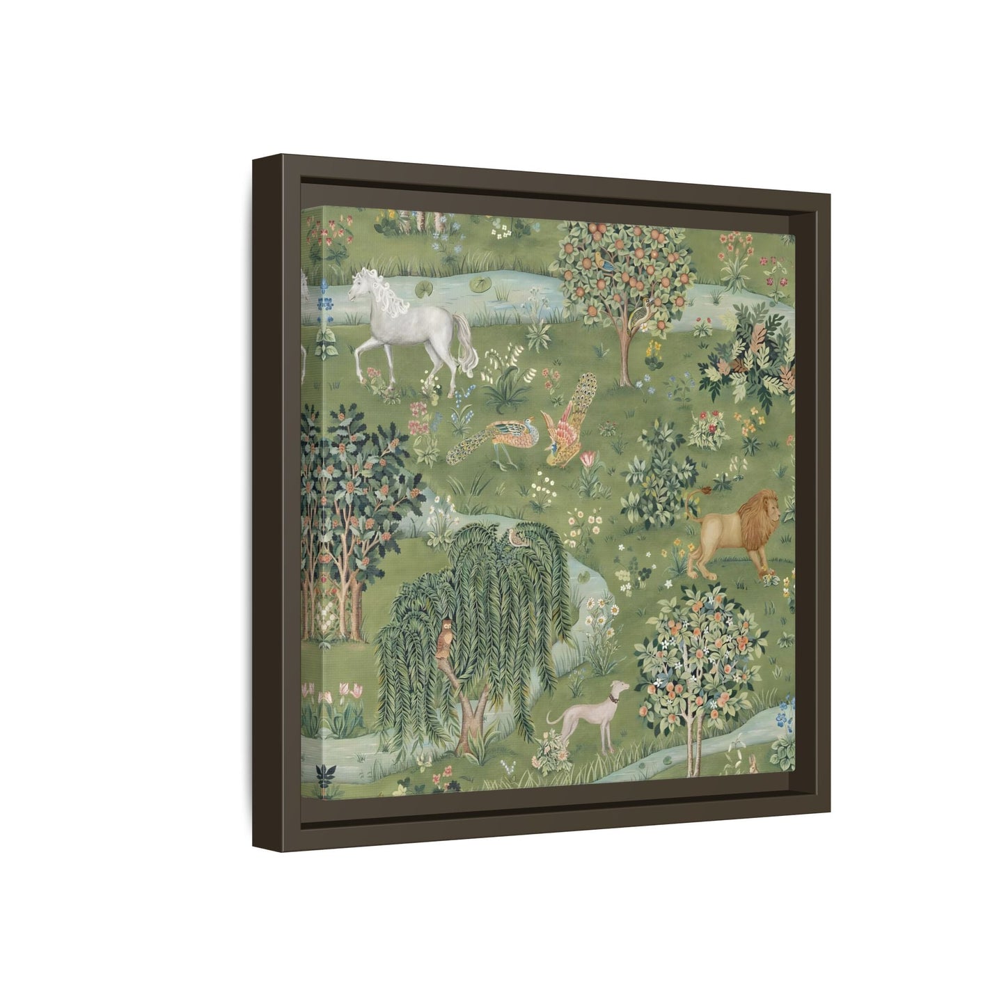 Owl Willow Green Morris Canvas Wall Art Animal Print - YesArtYes