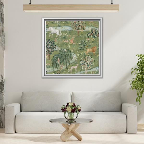 Owl Willow Green Morris Canvas Wall Art Animal Print - YesArtYes