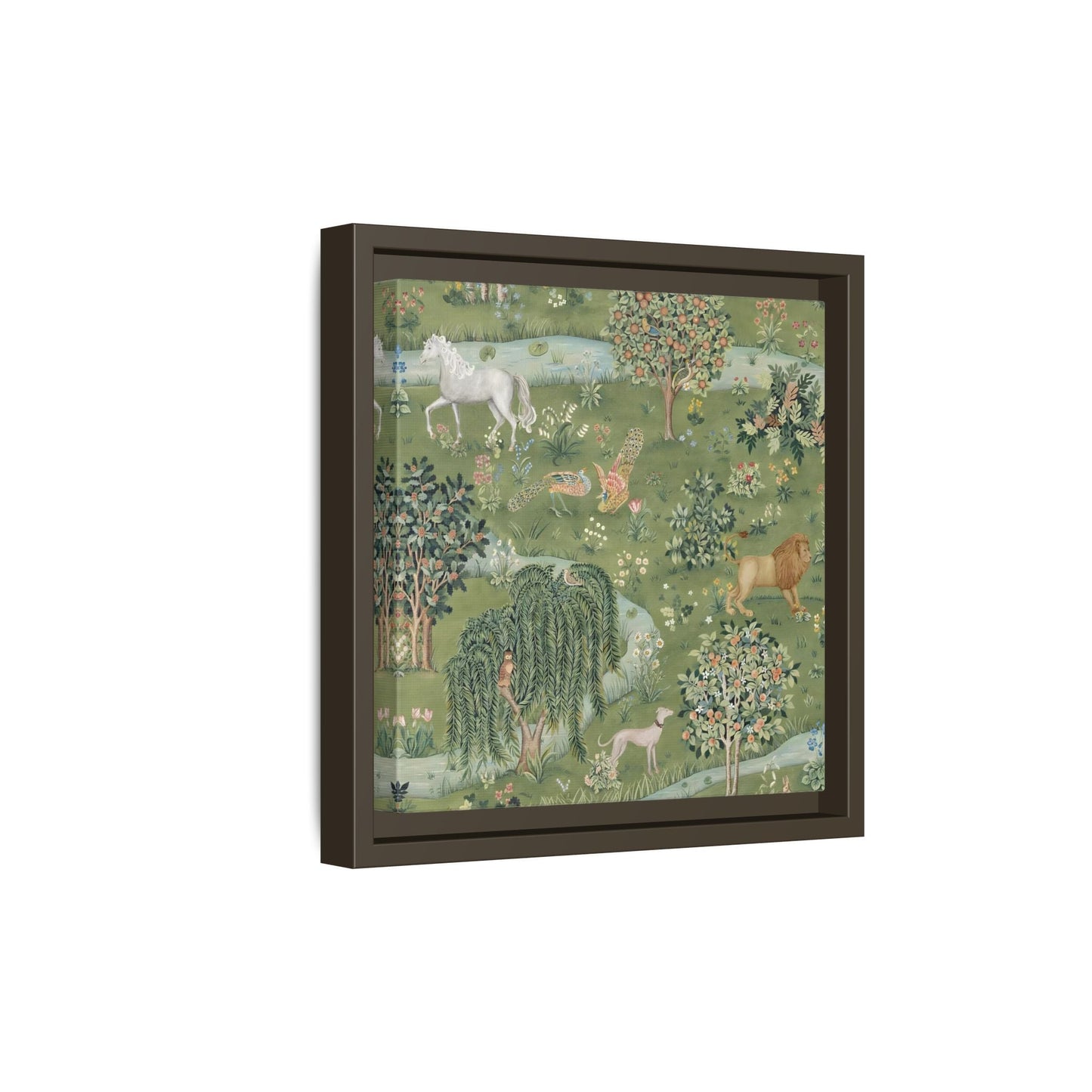 Owl Willow Green Morris Canvas Wall Art Animal Print - YesArtYes