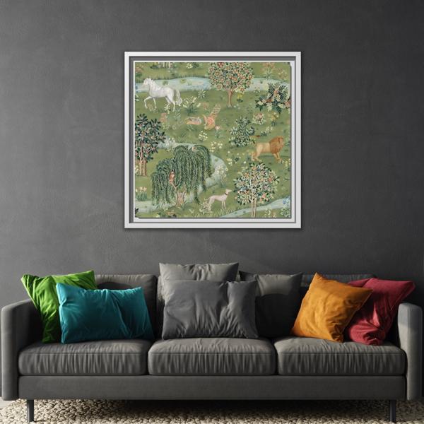 Owl Willow Green Morris Canvas Wall Art Animal Print - YesArtYes