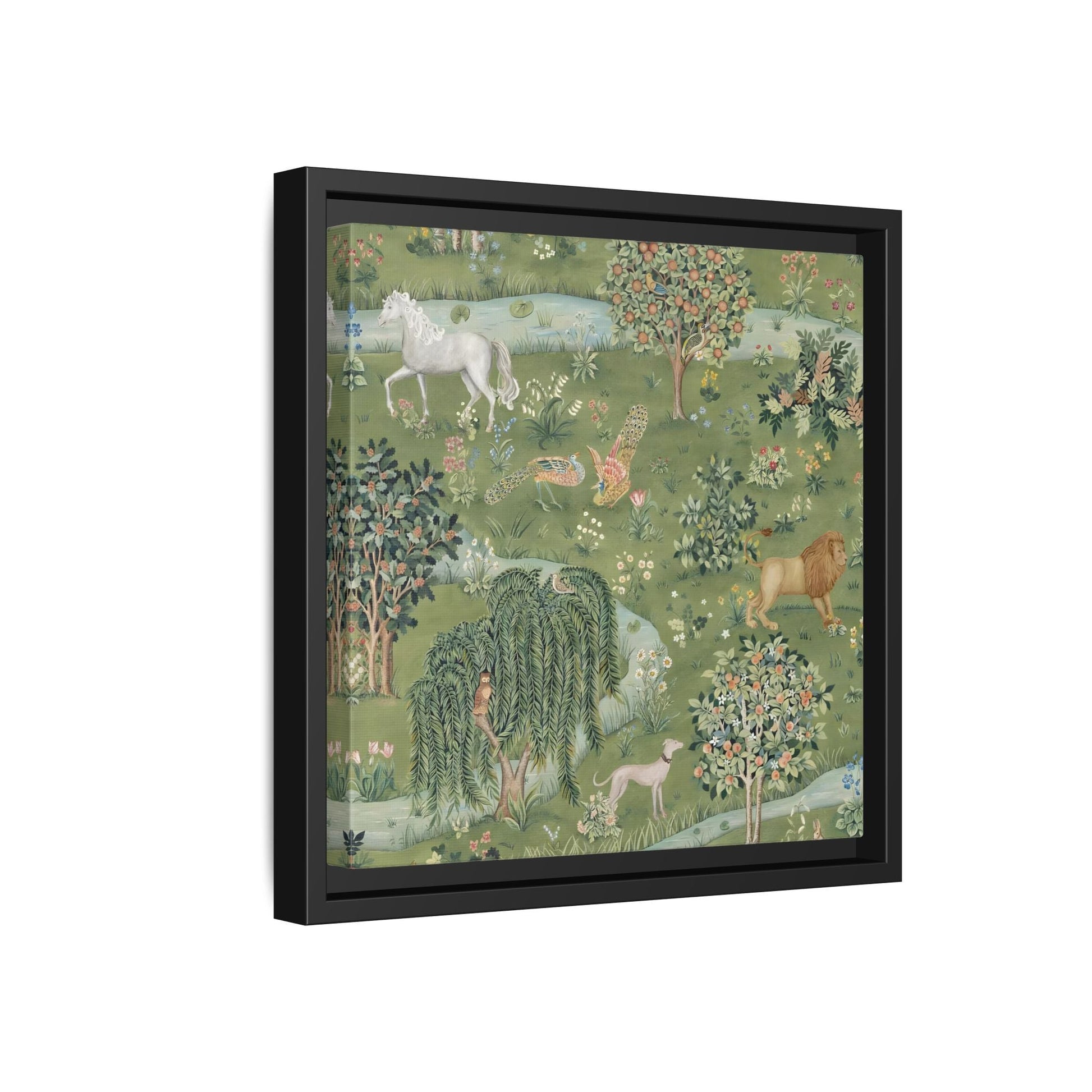 Owl Willow Green Morris Canvas Wall Art Animal Print - YesArtYes