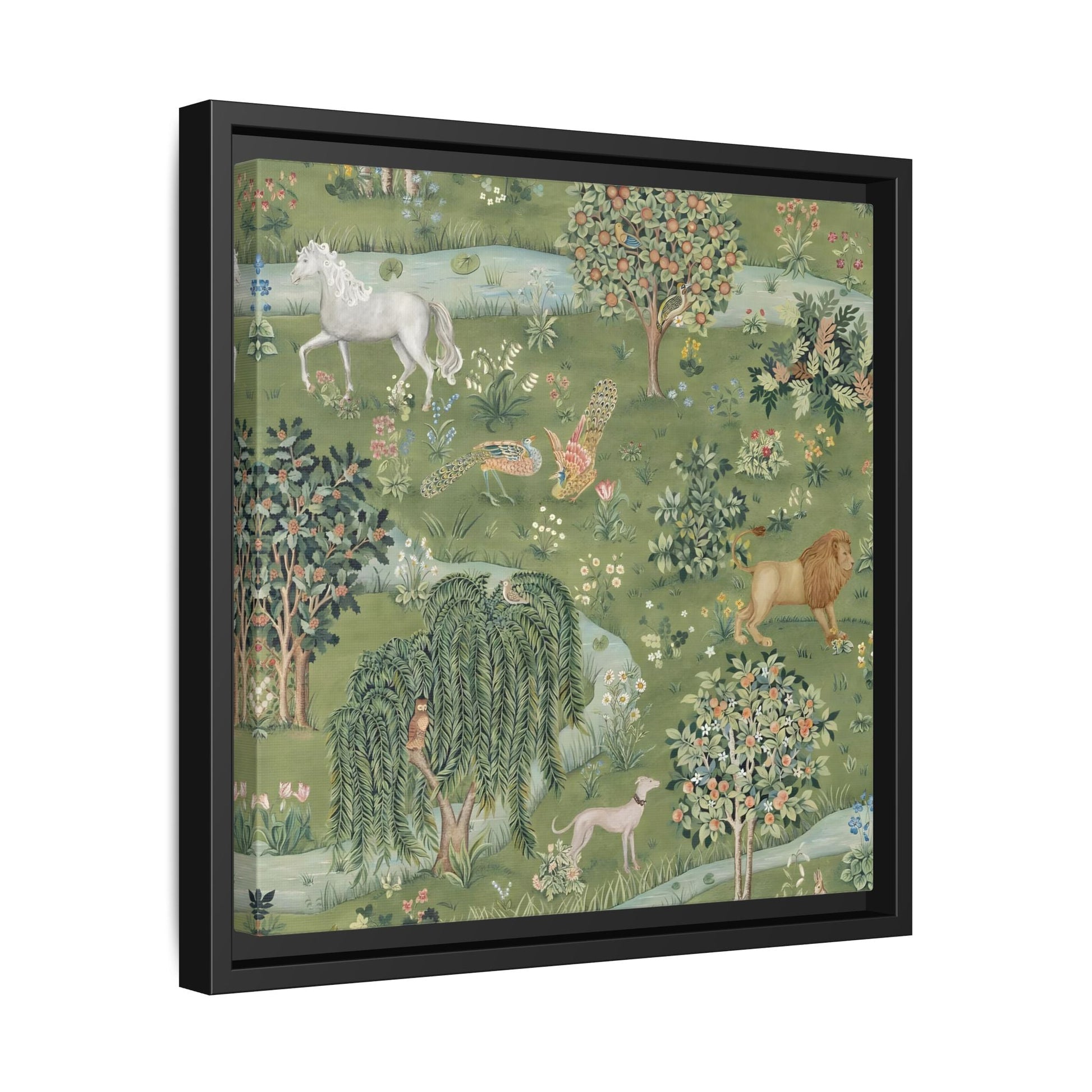 Owl Willow Green Morris Canvas Wall Art Animal Print - YesArtYes