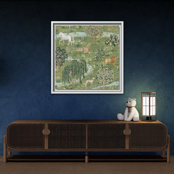 Owl Willow Green Morris Canvas Wall Art Animal Print - YesArtYes