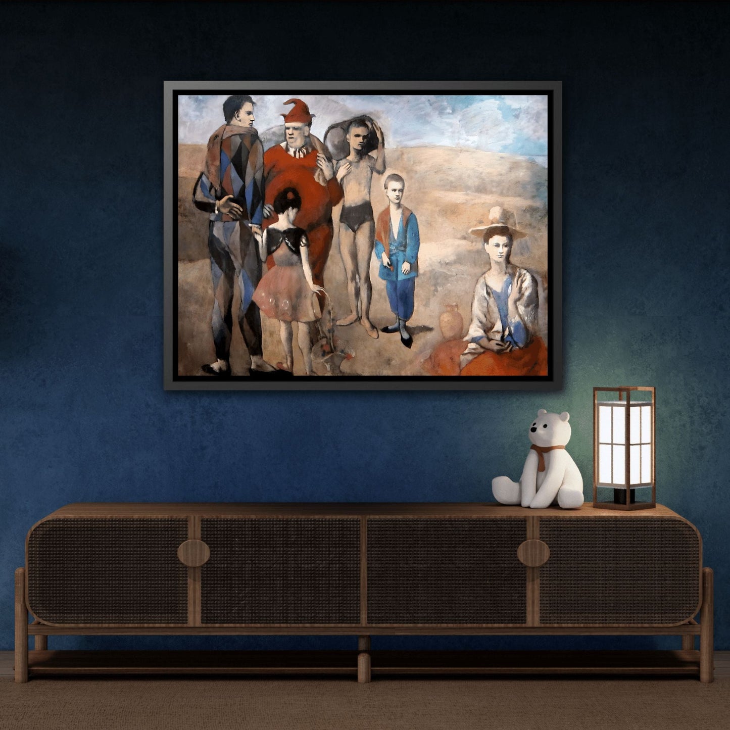 Pablo Picasso Family of Saltimbanques - Framed Circus Canvas Wall Art Reproduction