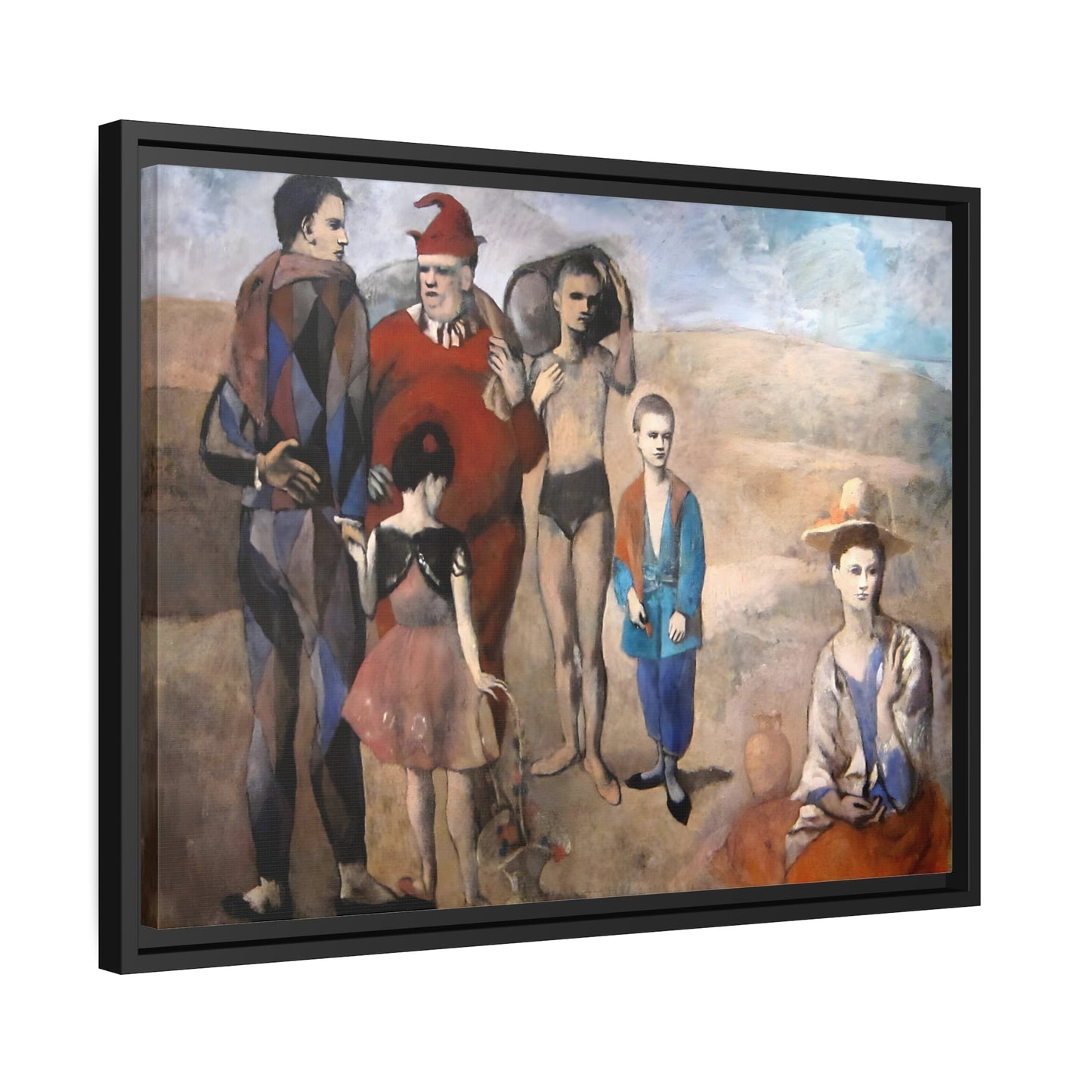 Pablo Picasso Family of Saltimbanques - Framed Circus Canvas Wall Art Reproduction