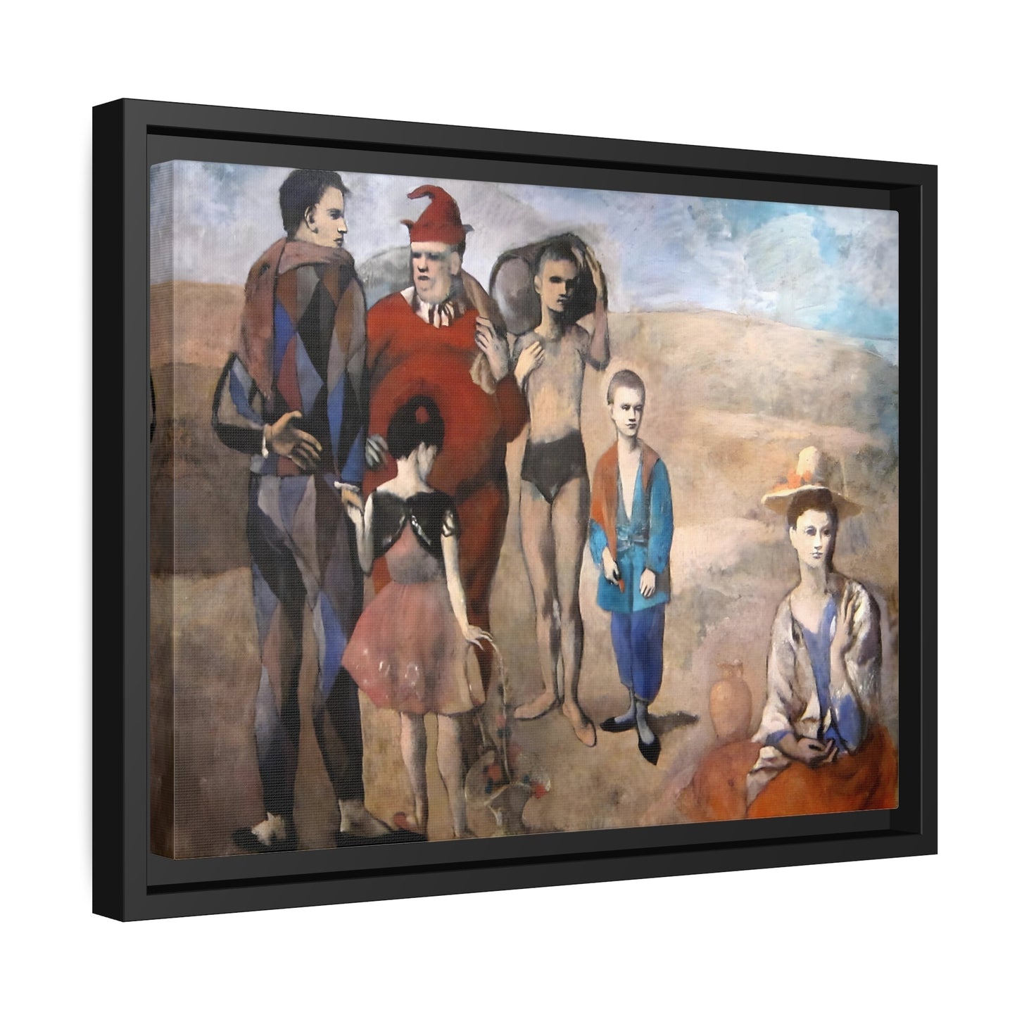 Pablo Picasso Family of Saltimbanques - Framed Circus Canvas Wall Art Reproduction