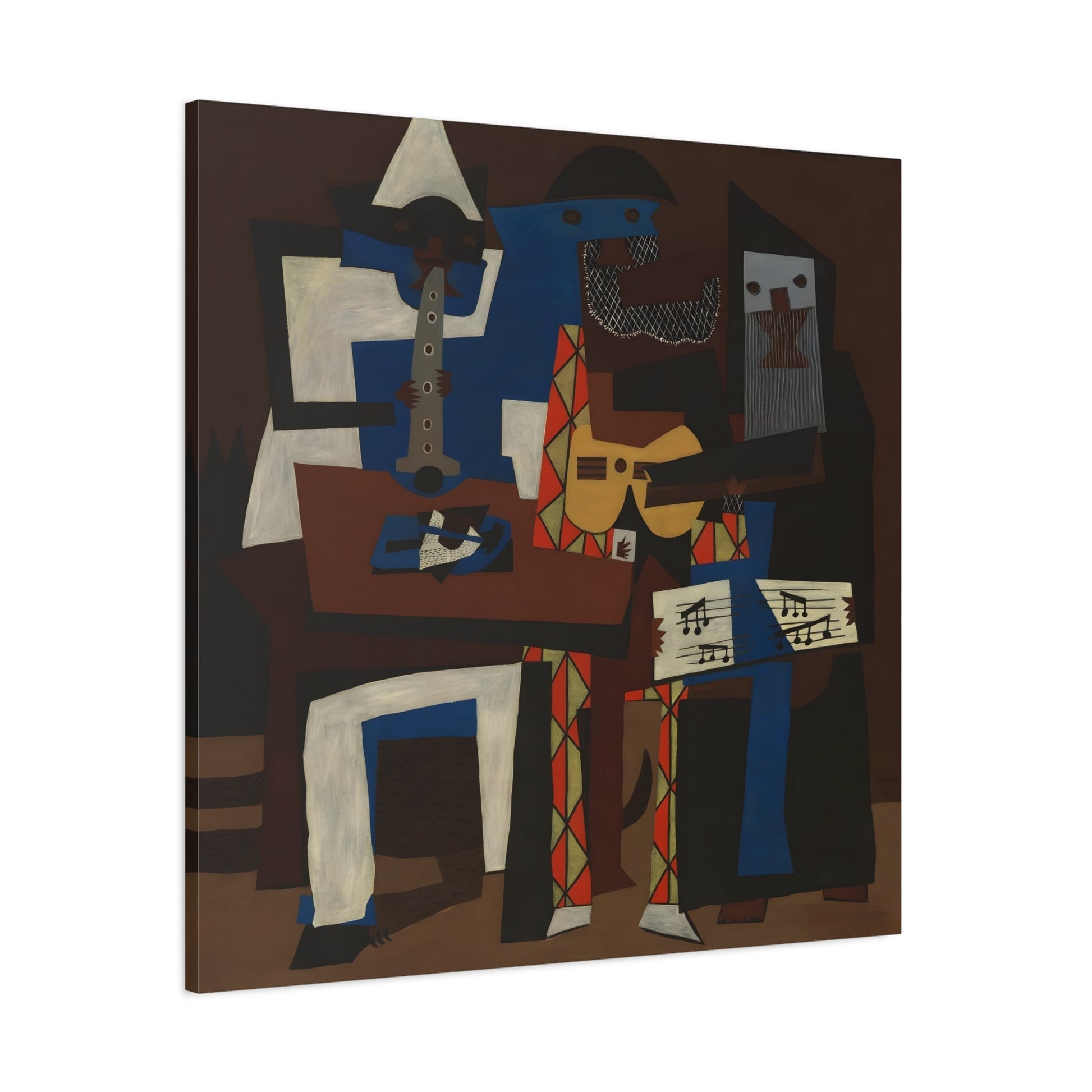 Pablo Picasso Three Musicians - Square Canvas Wall Art Print