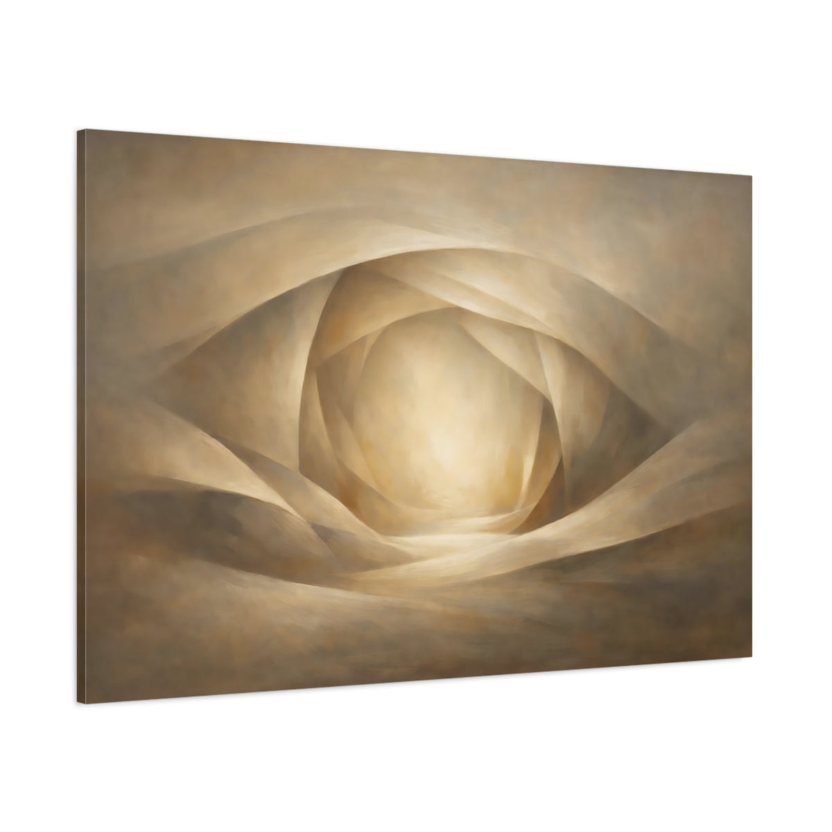 Main Mockup. Panoramic Abstract Folded Space Illusion Composition shown as stretched canvas wall art