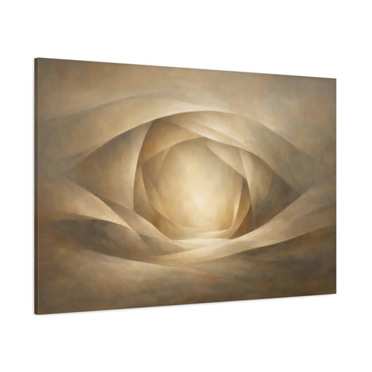 Main Mockup. Panoramic Abstract Folded Space Illusion Composition shown as stretched canvas wall art