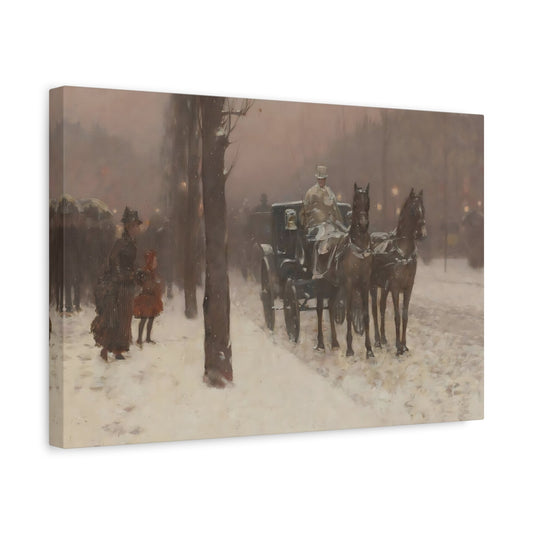 Paris Winter Cityscape Canvas Print - Childe Hassam Wall Art - YesArtYes