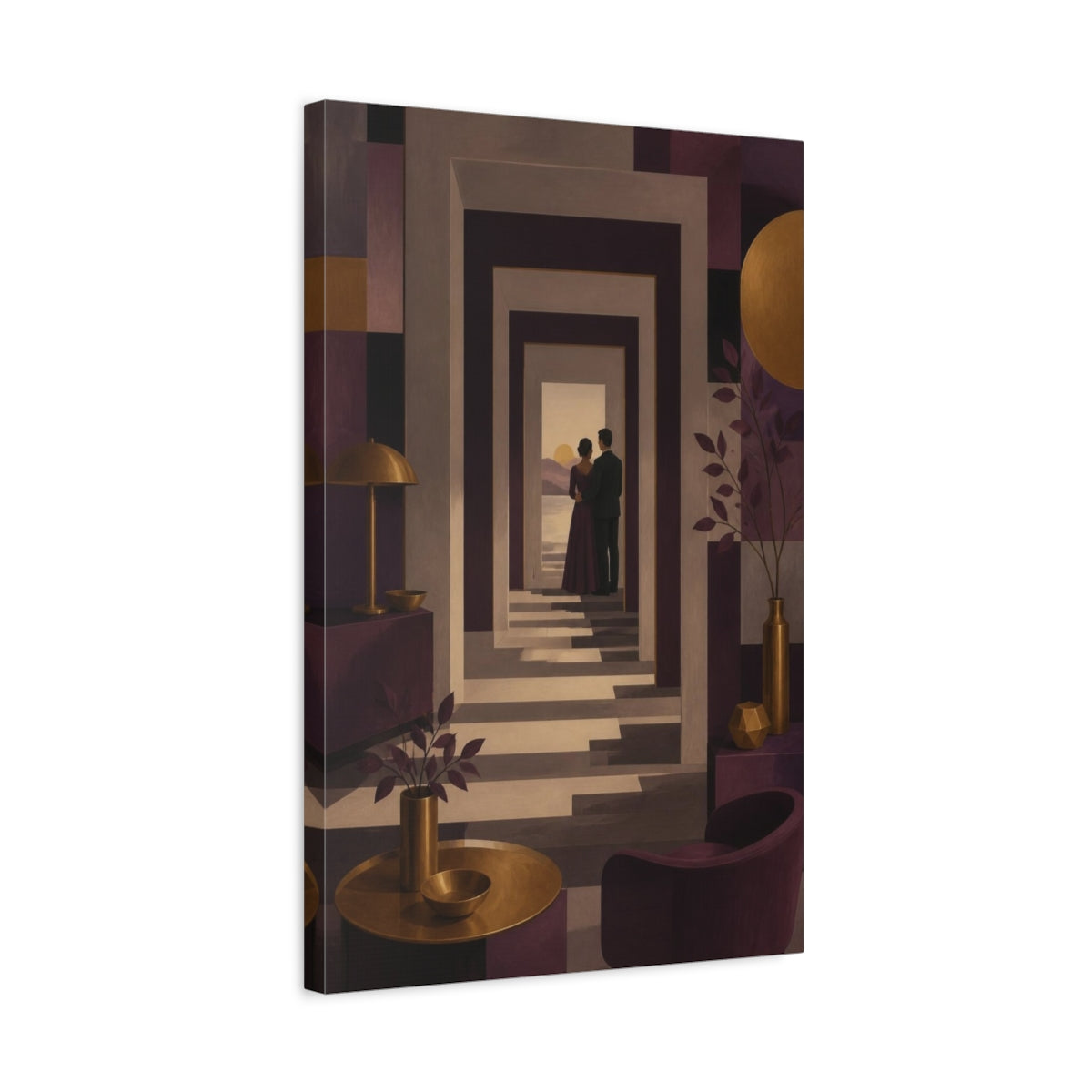 Side Mockup 3. Passage To Sunset shown as canvas print