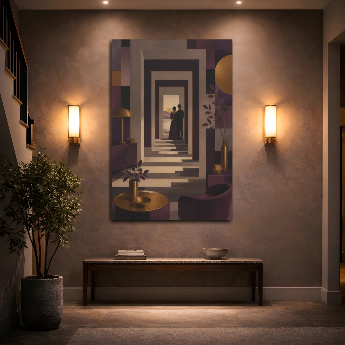 Mockup 2. Passage To Sunset shown as canvas print