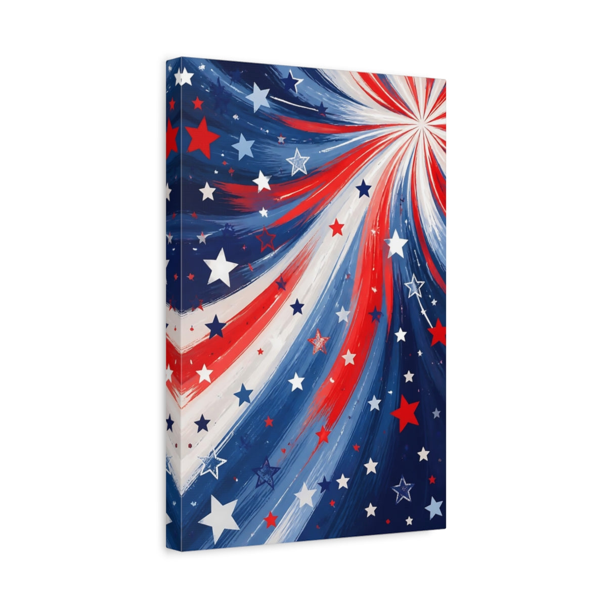 Side Mockup 4. Patriotic Stars shown as canvas print