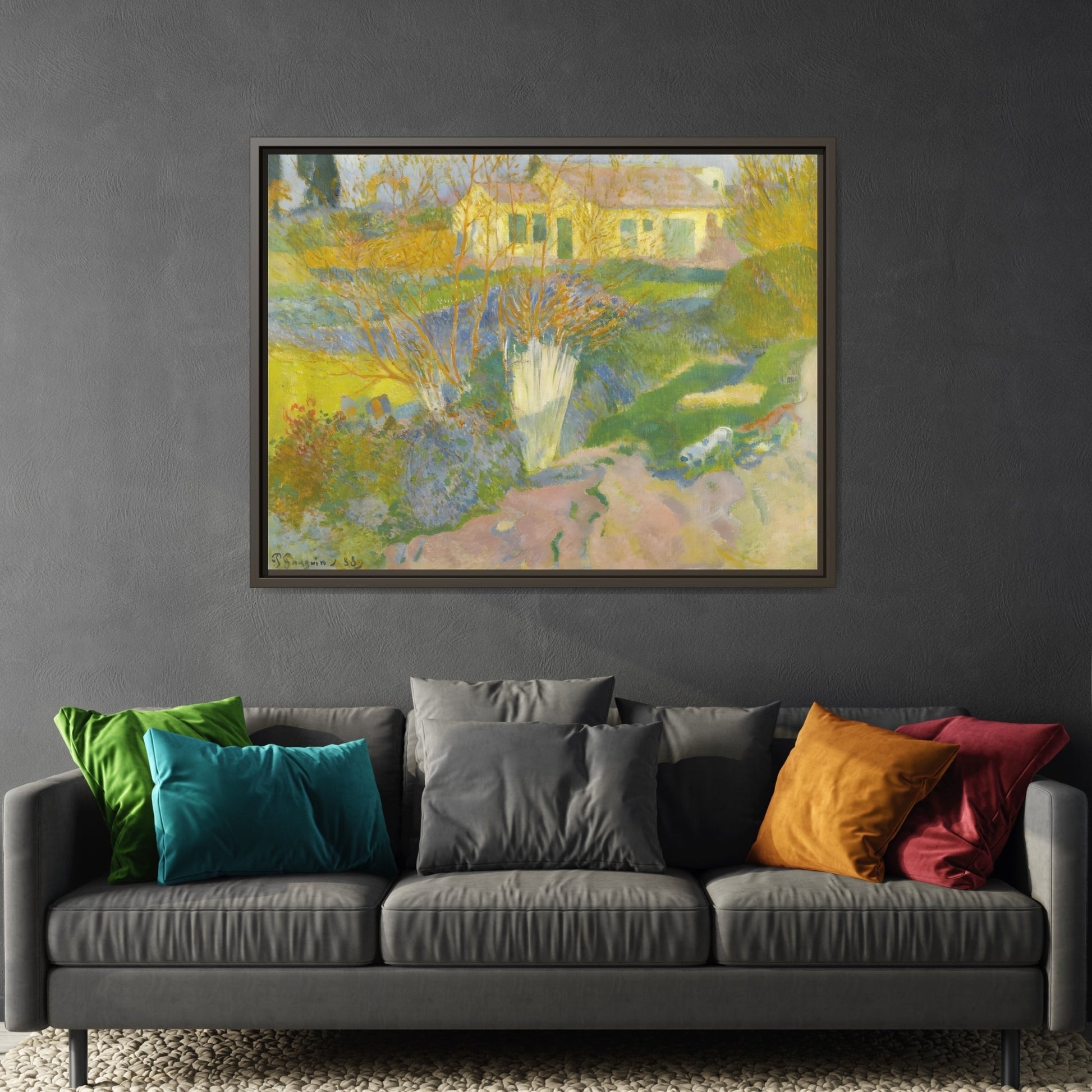 Paul Gauguin Canvas Wall Art Print - Les Mas Surroundings of Arles - YesArtYes