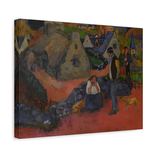 Paul Gauguin Drama in the Village - Canvas Wall Art Print Reproduction