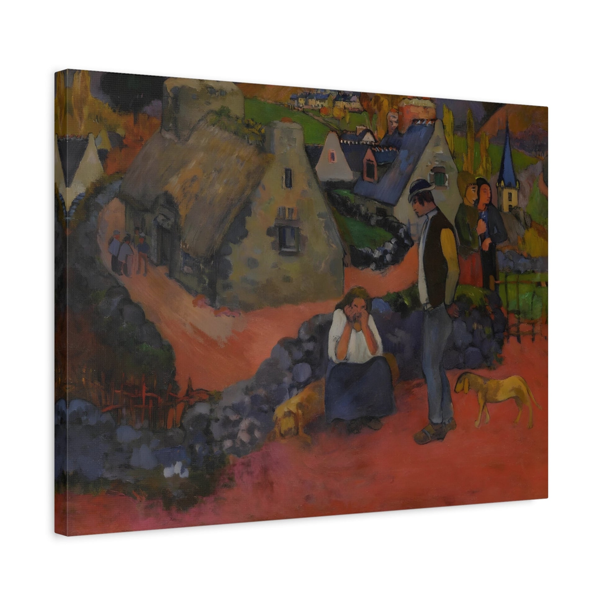 Paul Gauguin Drama in the Village - Canvas Wall Art Print Reproduction