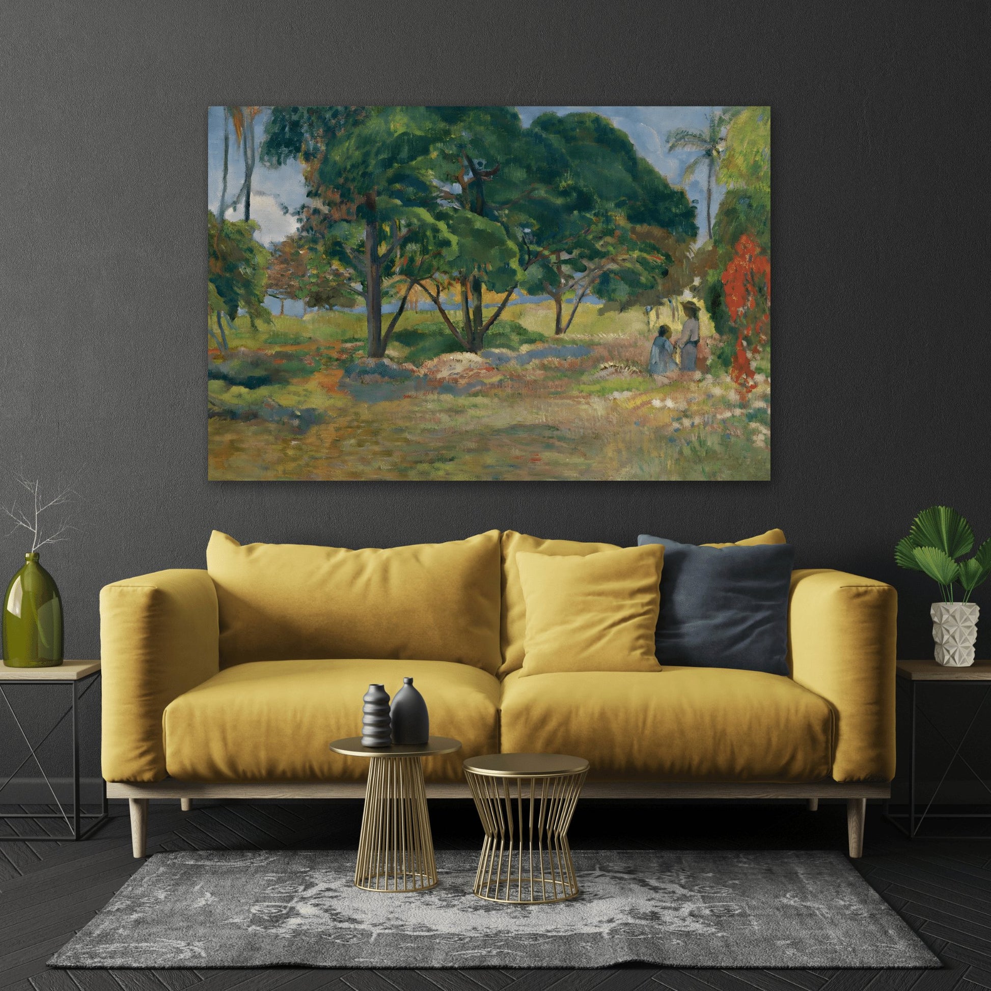 Paul Gauguin Landscape Three Trees - Canvas Wall Art Print Reproduction