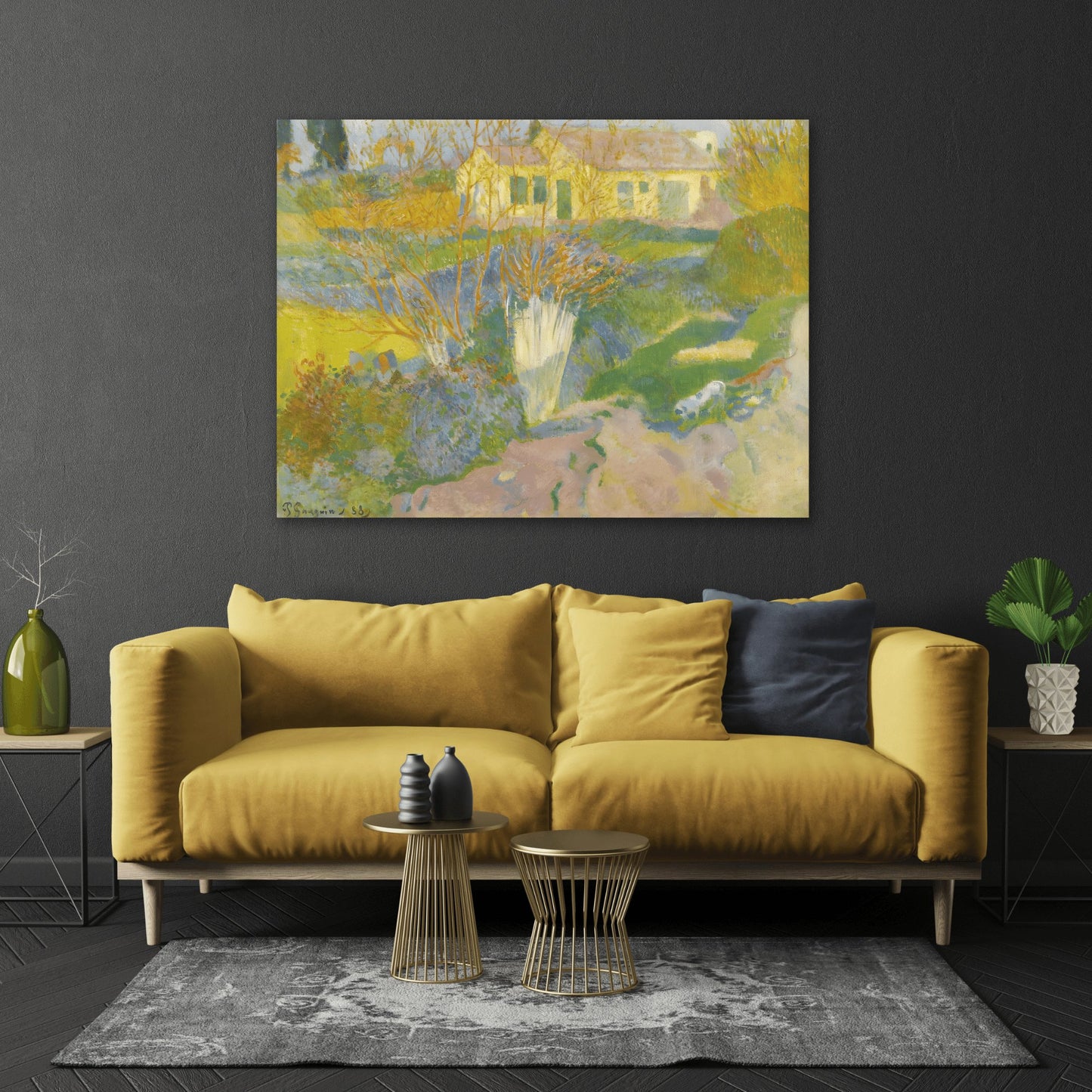 Paul Gauguin Les Mas Surroundings of Arles - Canvas Wall Art Print