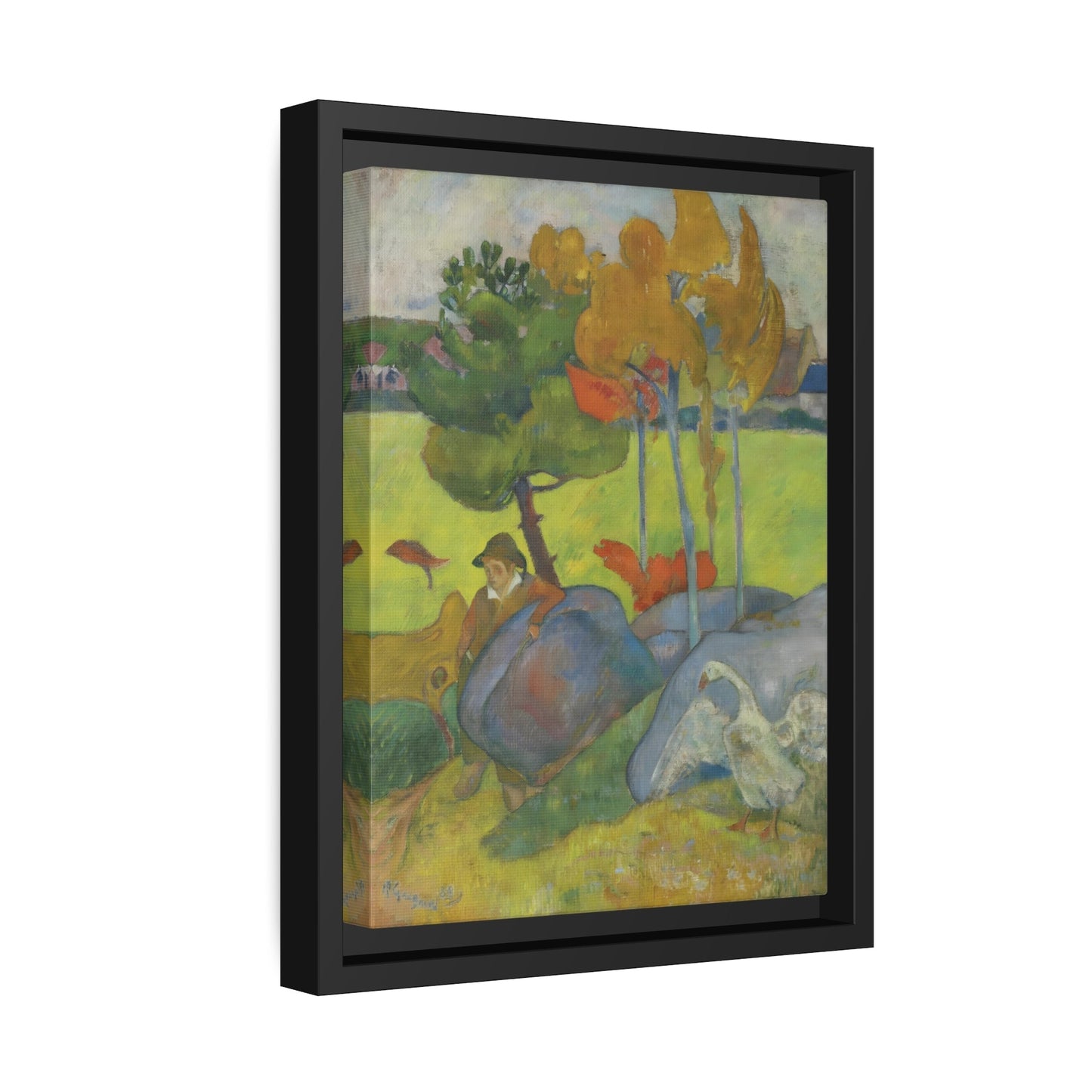 Paul Gauguin Little Breton with Goose - Framed Canvas Art Reproduction