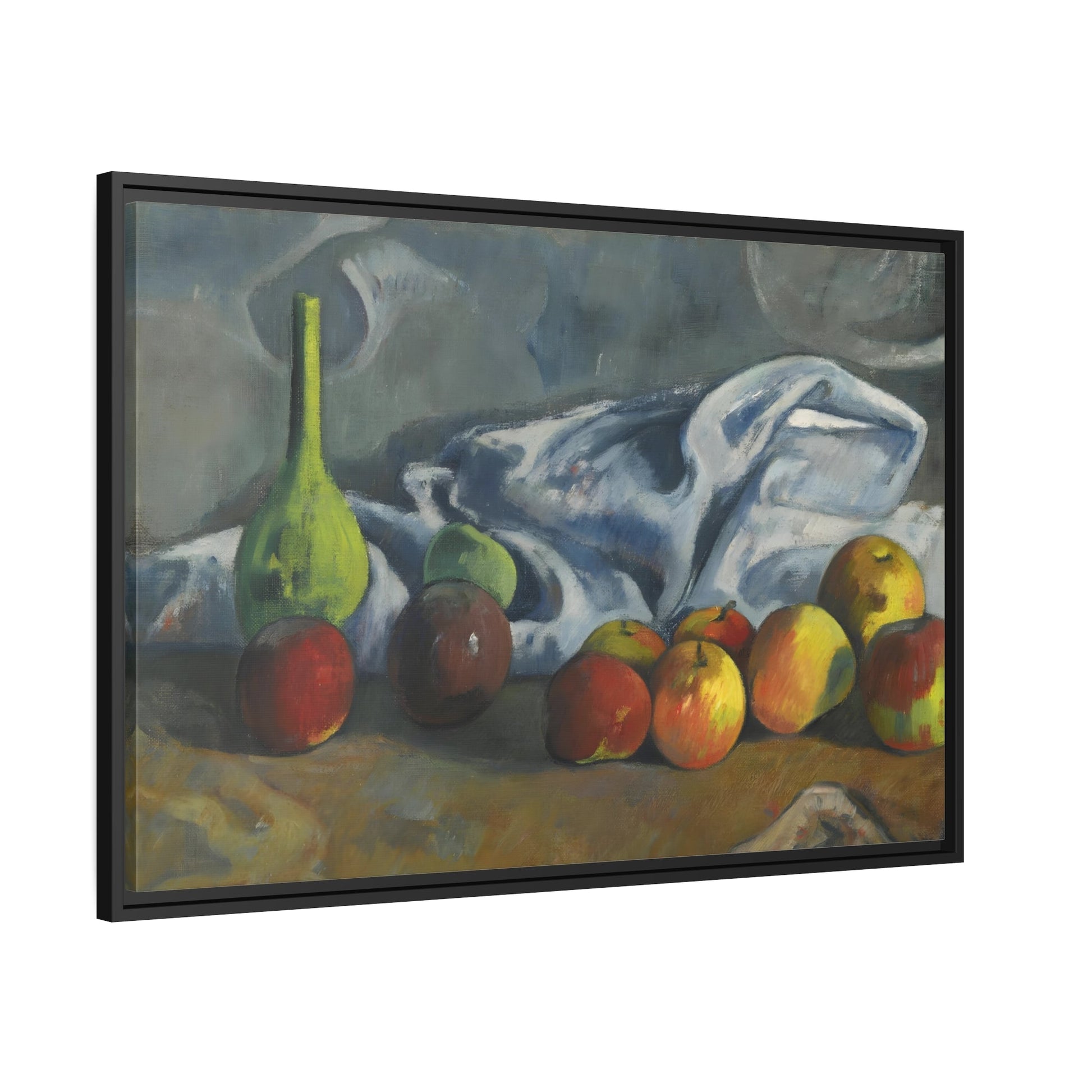 Paul Gauguin Still Life with Apples - Framed Canvas Wall Art Print in Black Frame