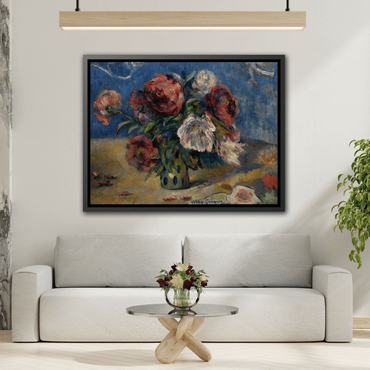 Paul Gauguin The Peonies II - Framed Impressionist Floral Flowers Canvas Art Reproduction