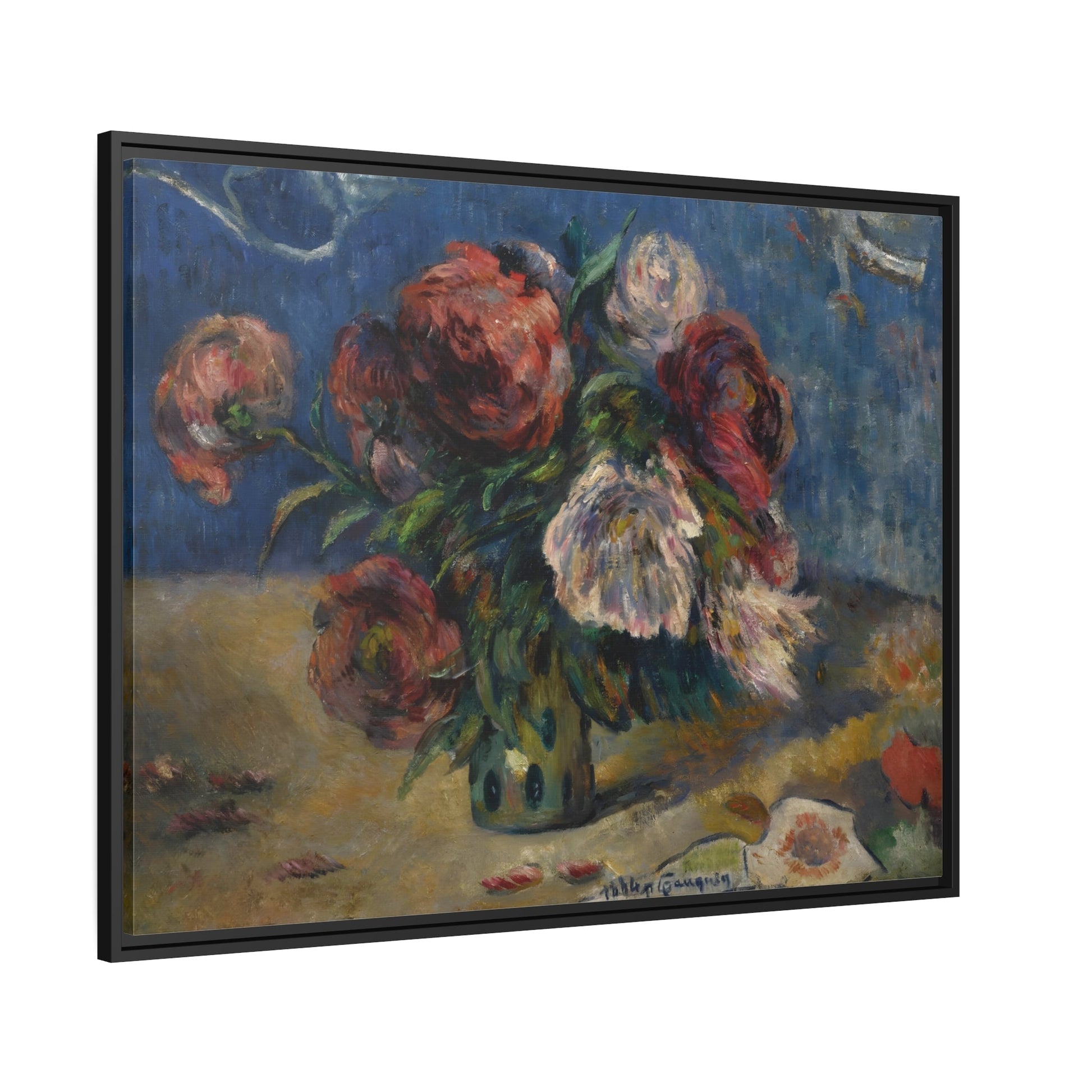 Paul Gauguin The Peonies II - Framed Impressionist Floral Flowers Canvas Art Reproduction