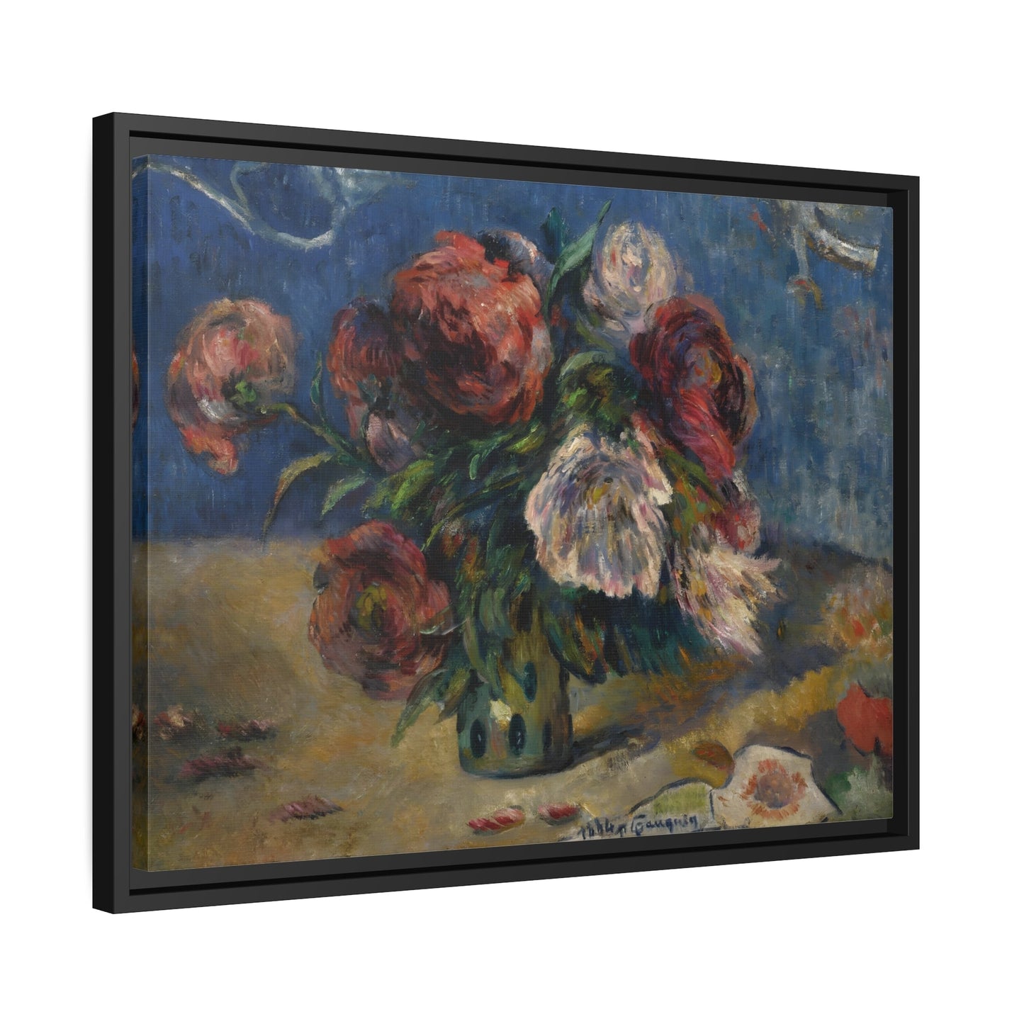 Paul Gauguin The Peonies II - Framed Impressionist Floral Flowers Canvas Art Reproduction