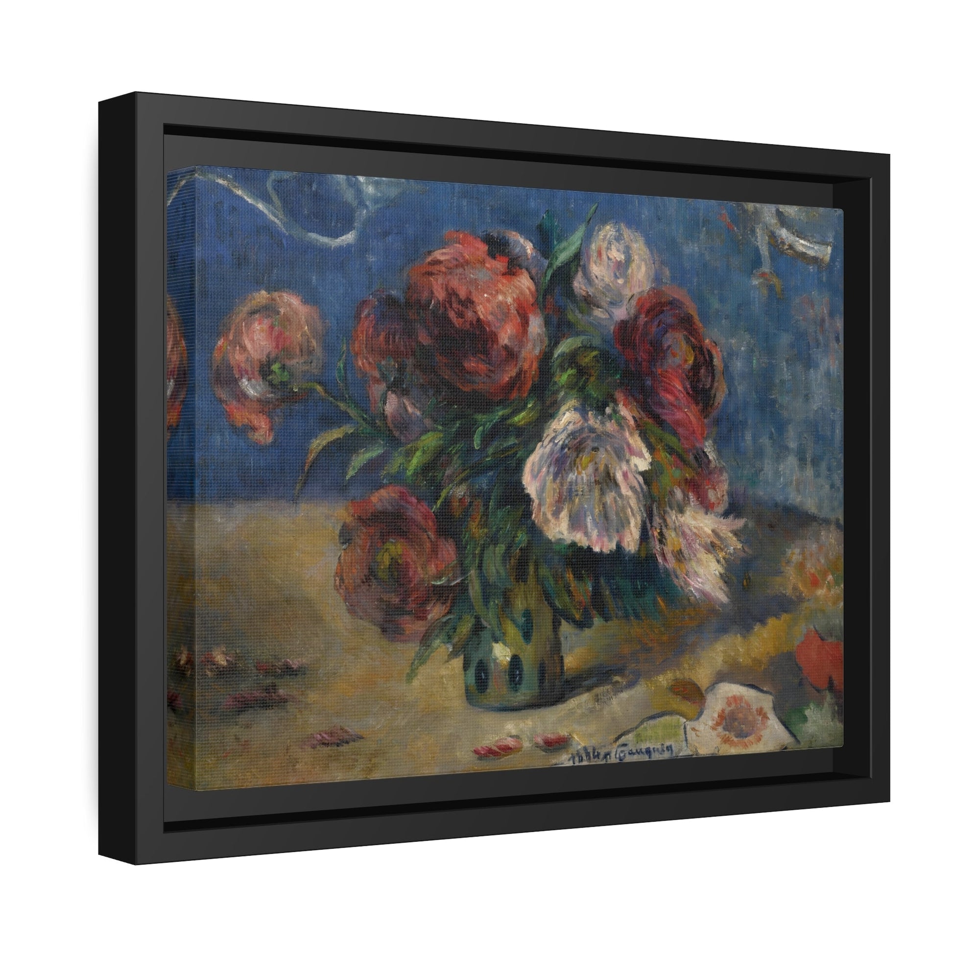 Paul Gauguin The Peonies II - Framed Impressionist Floral Flowers Canvas Art Reproduction