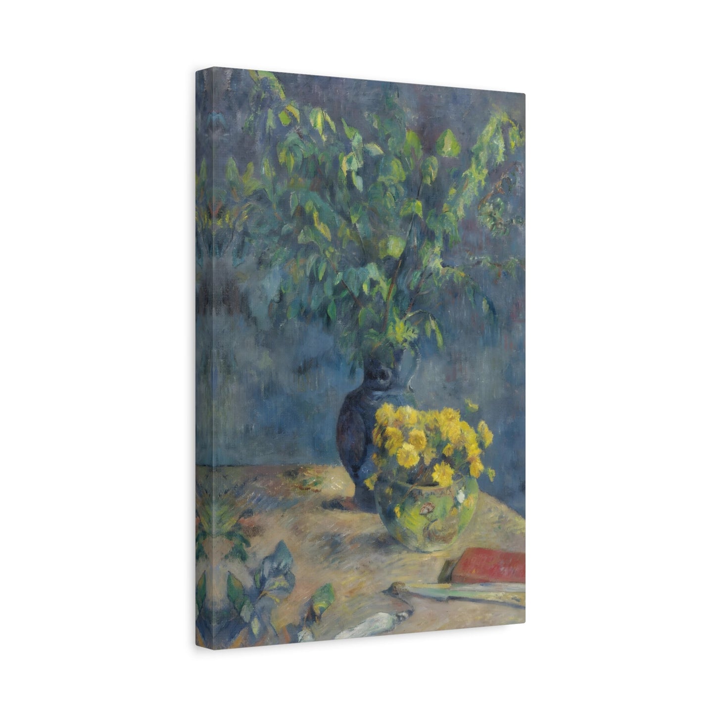 Paul Gauguin Two Vases of Flowers and a Fan - Canvas Wall Art Print