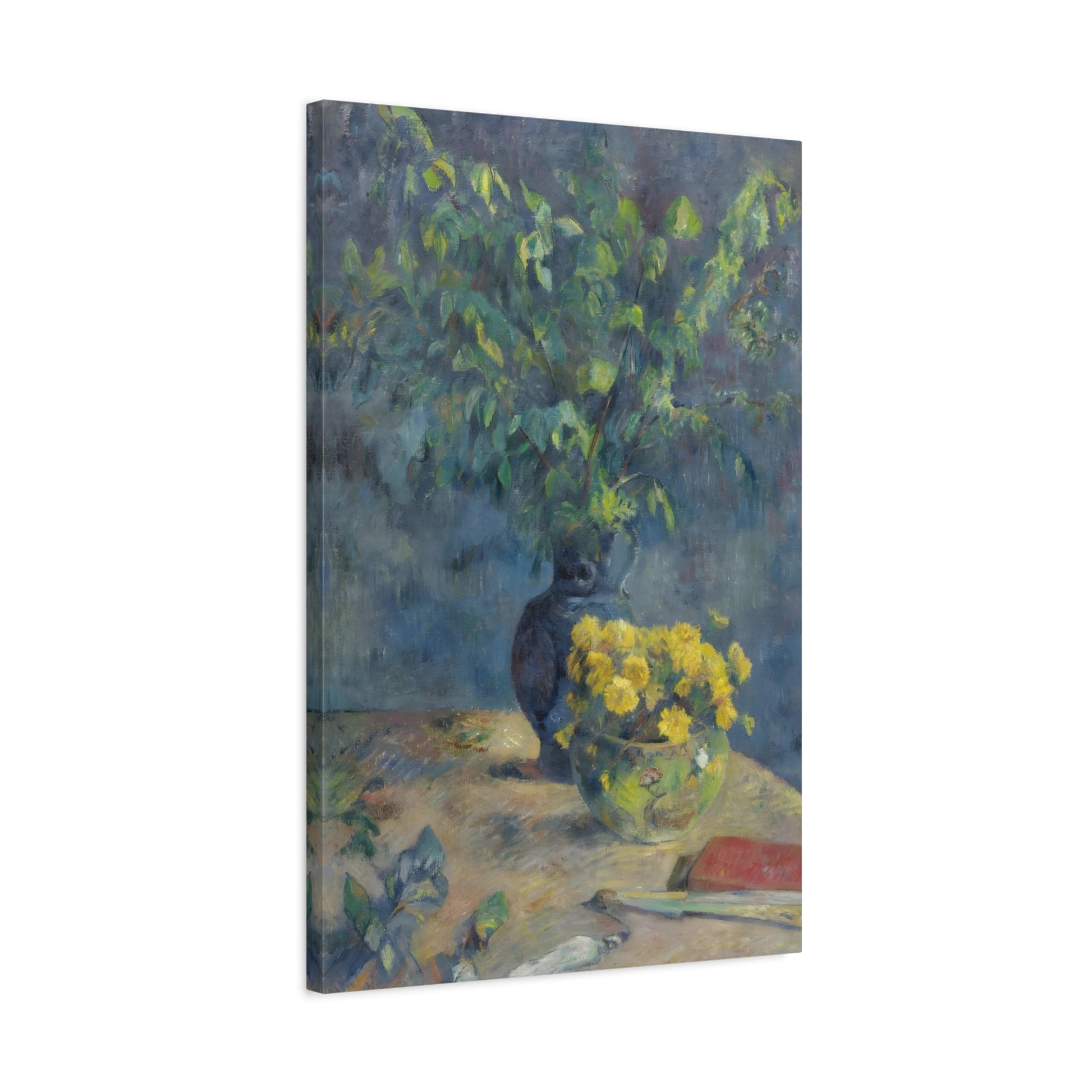 Paul Gauguin Two Vases of Flowers and a Fan - Canvas Wall Art Print