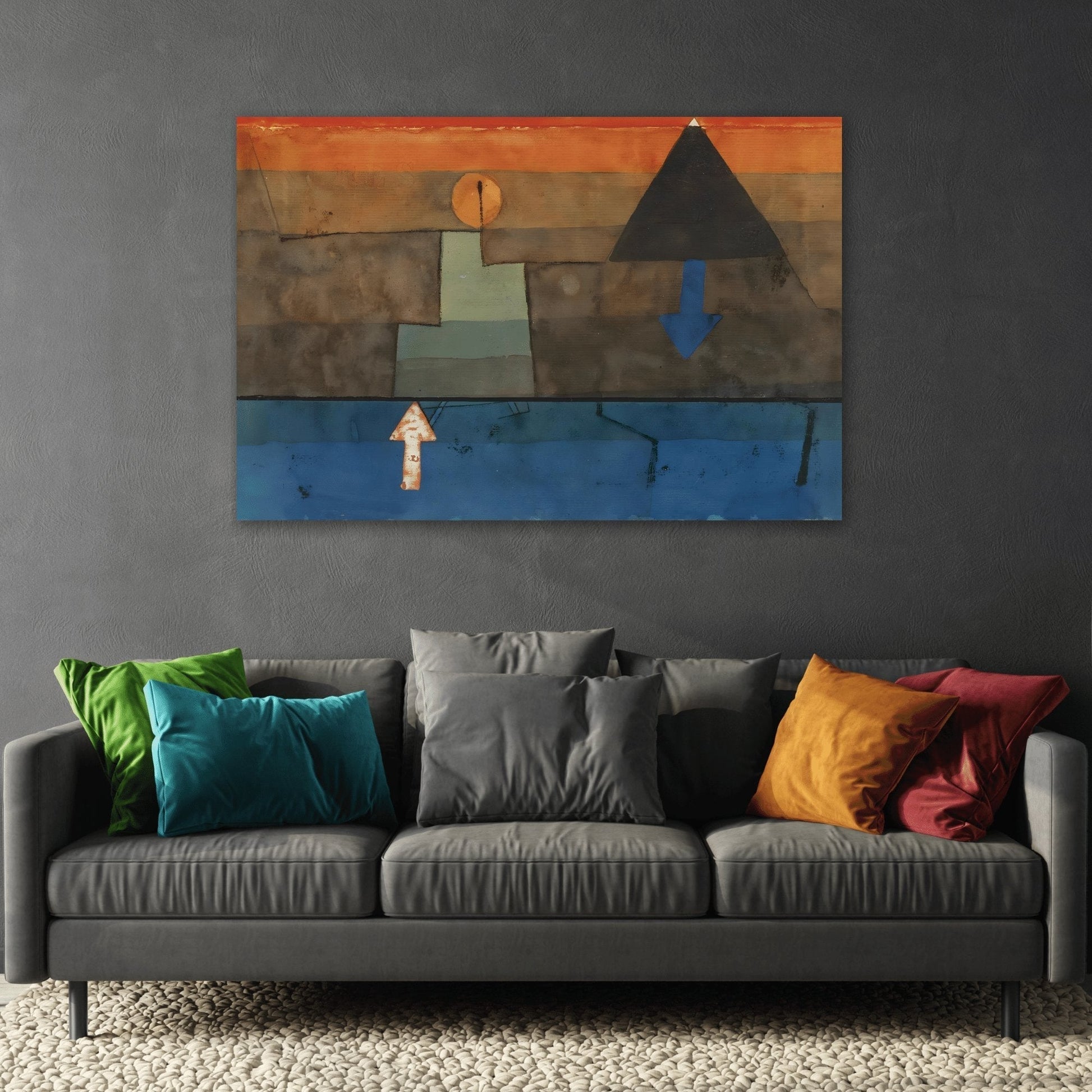 Paul Klee Contrasts Evening Blue and Orange - Canvas Wall Art Print