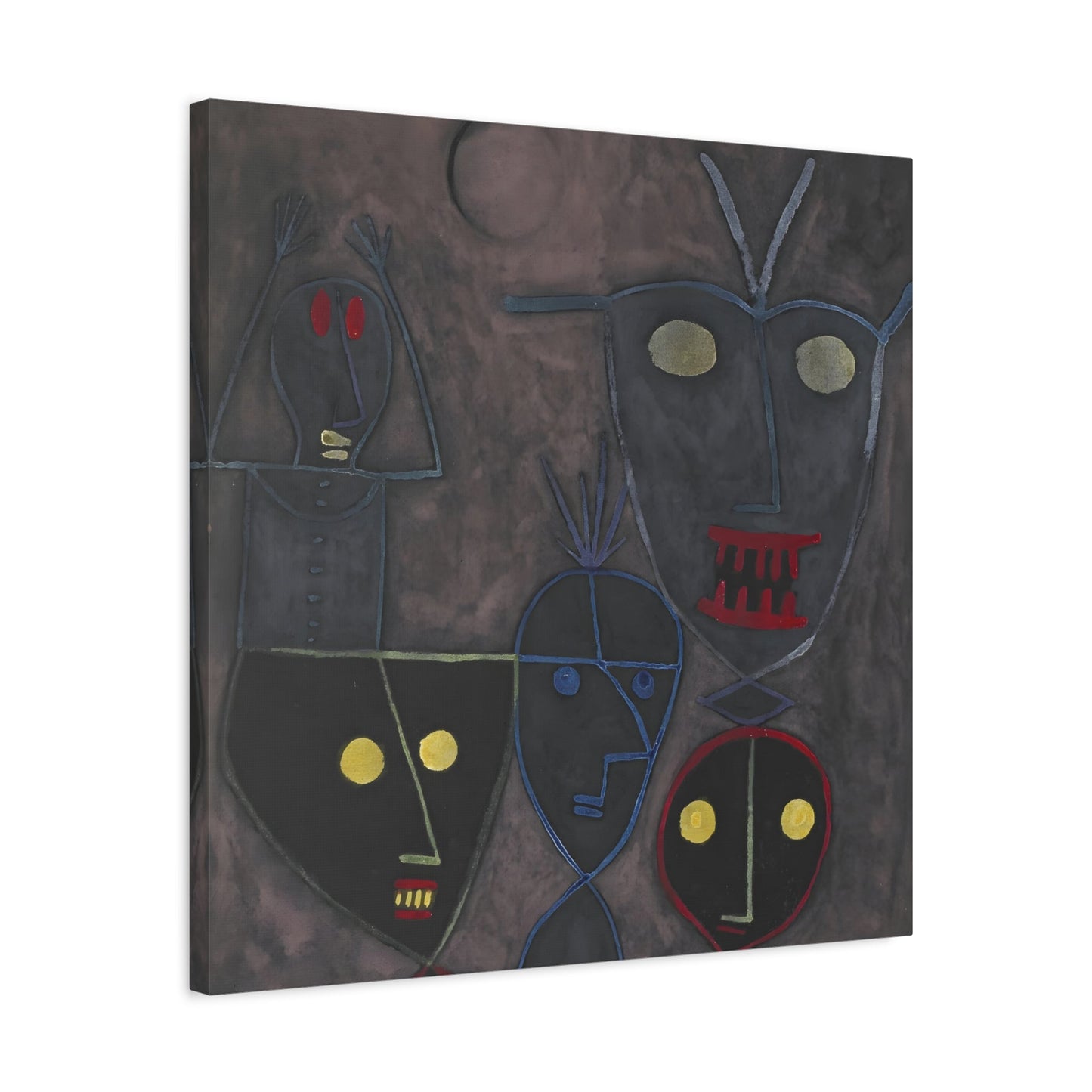 Paul Klee Demonic Puppets - Square Abstract Canvas Wall Art Print