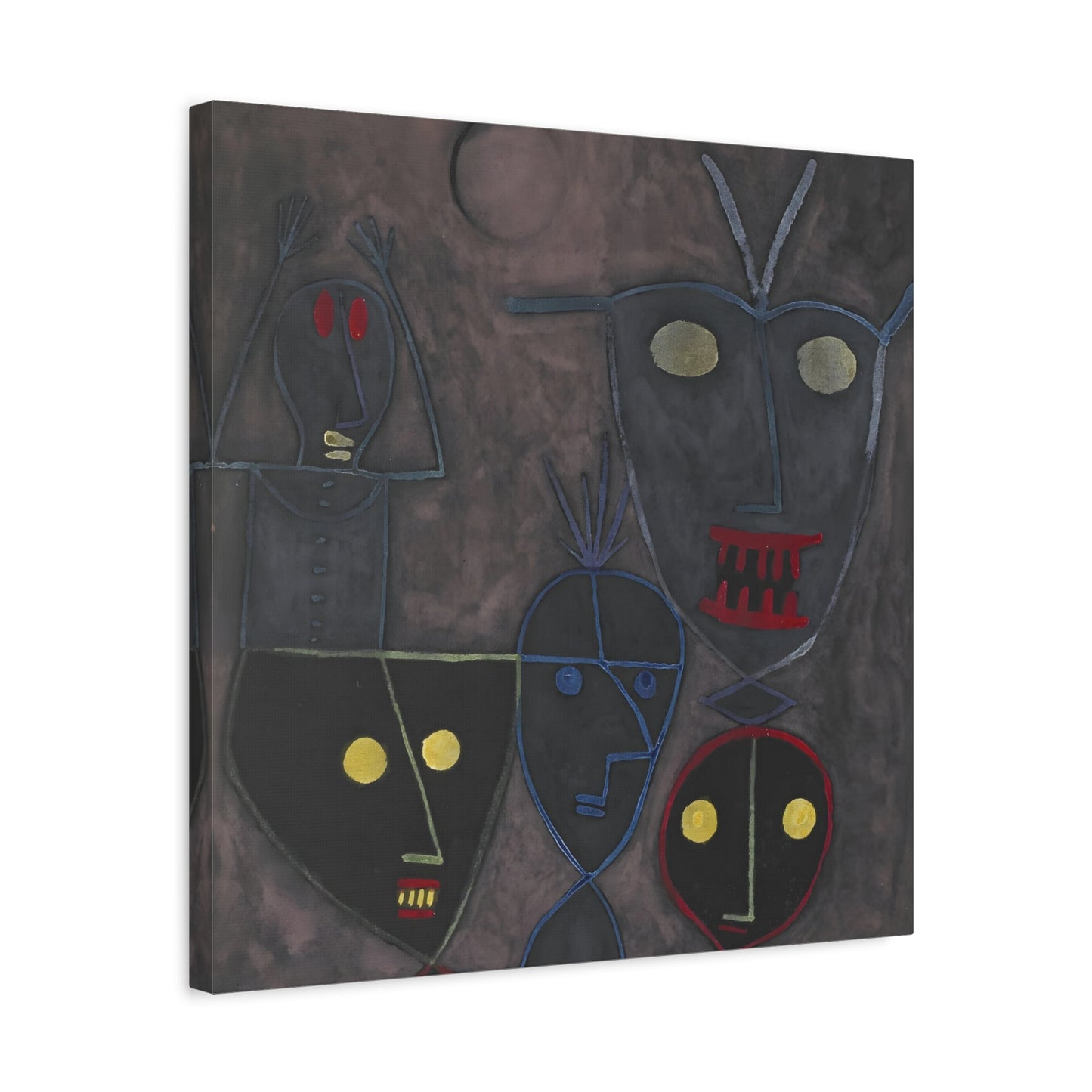 Paul Klee Demonic Puppets - Square Abstract Canvas Wall Art Print