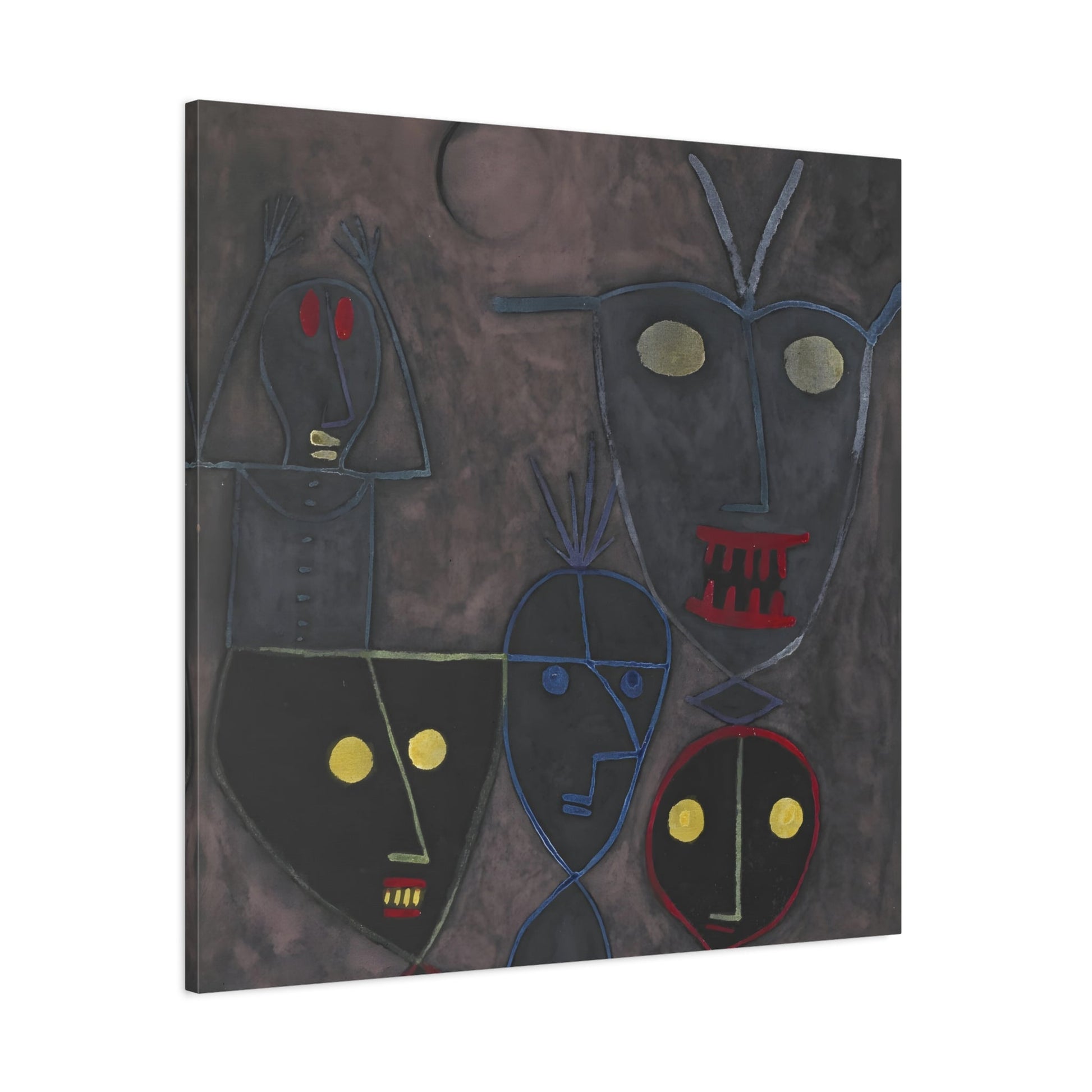 Paul Klee Demonic Puppets - Square Abstract Canvas Wall Art Print