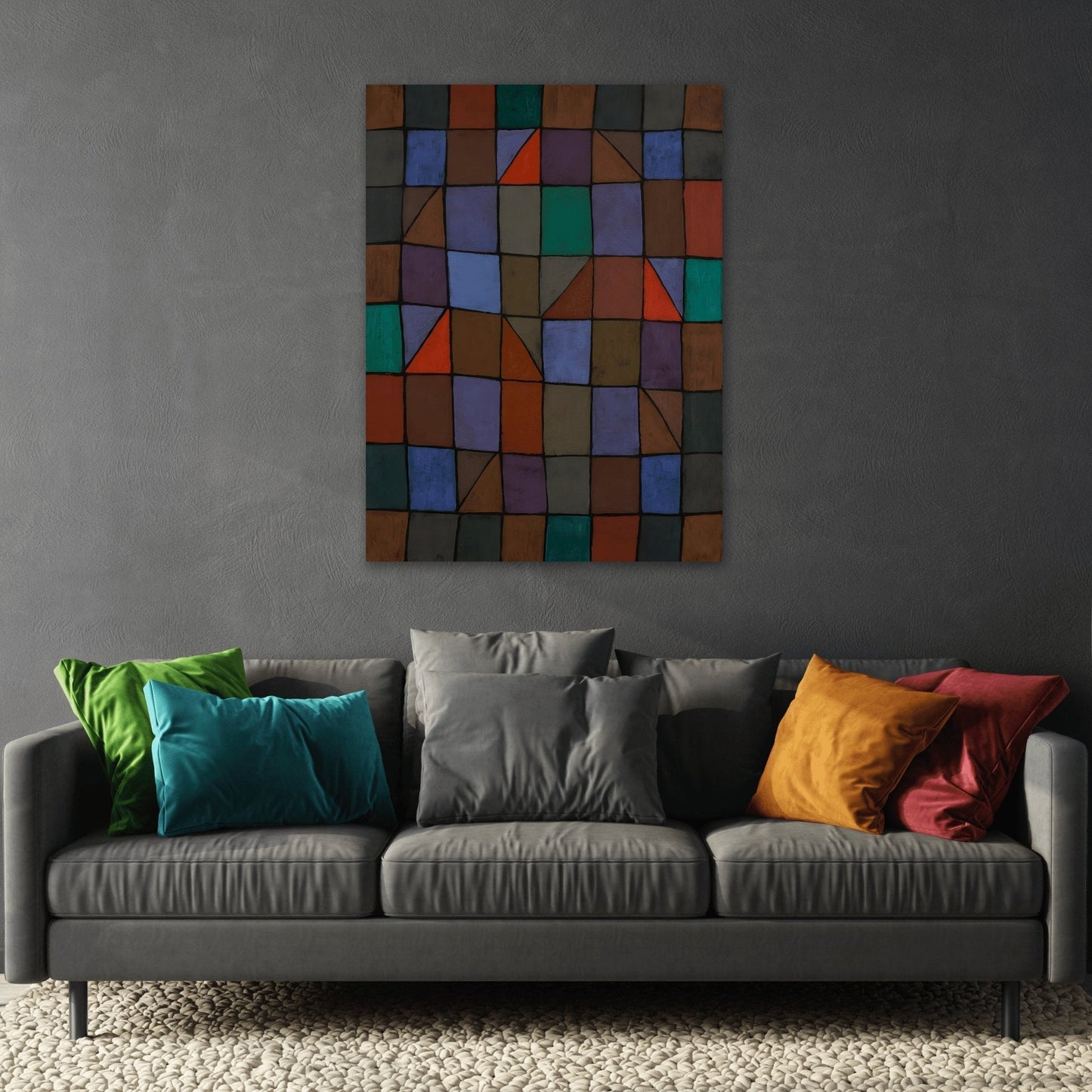 Paul Klee Evening Geometric Artwork - Abstract Canvas Wall Art Print