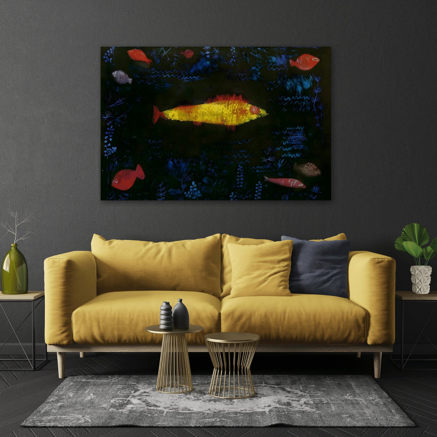 Paul Klee Goldfish - Canvas Wall Art Print Reproduction