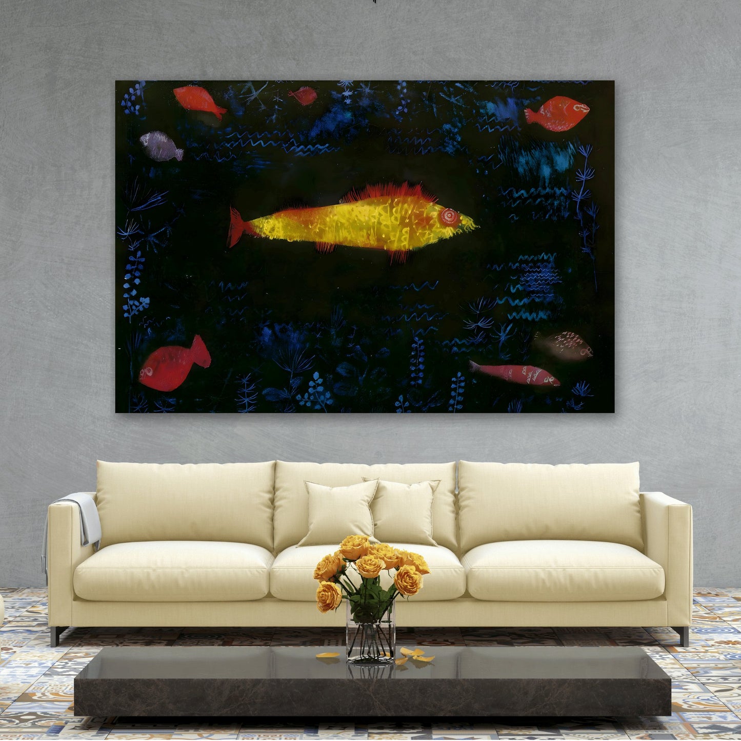 Paul Klee Goldfish - Canvas Wall Art Print Reproduction