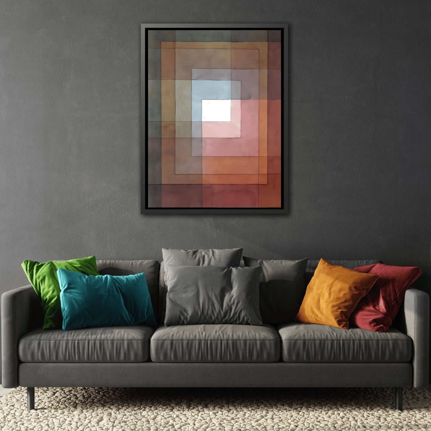 Paul Klee Polyphon - Framed Canvas Wall Art Print in Black Frame