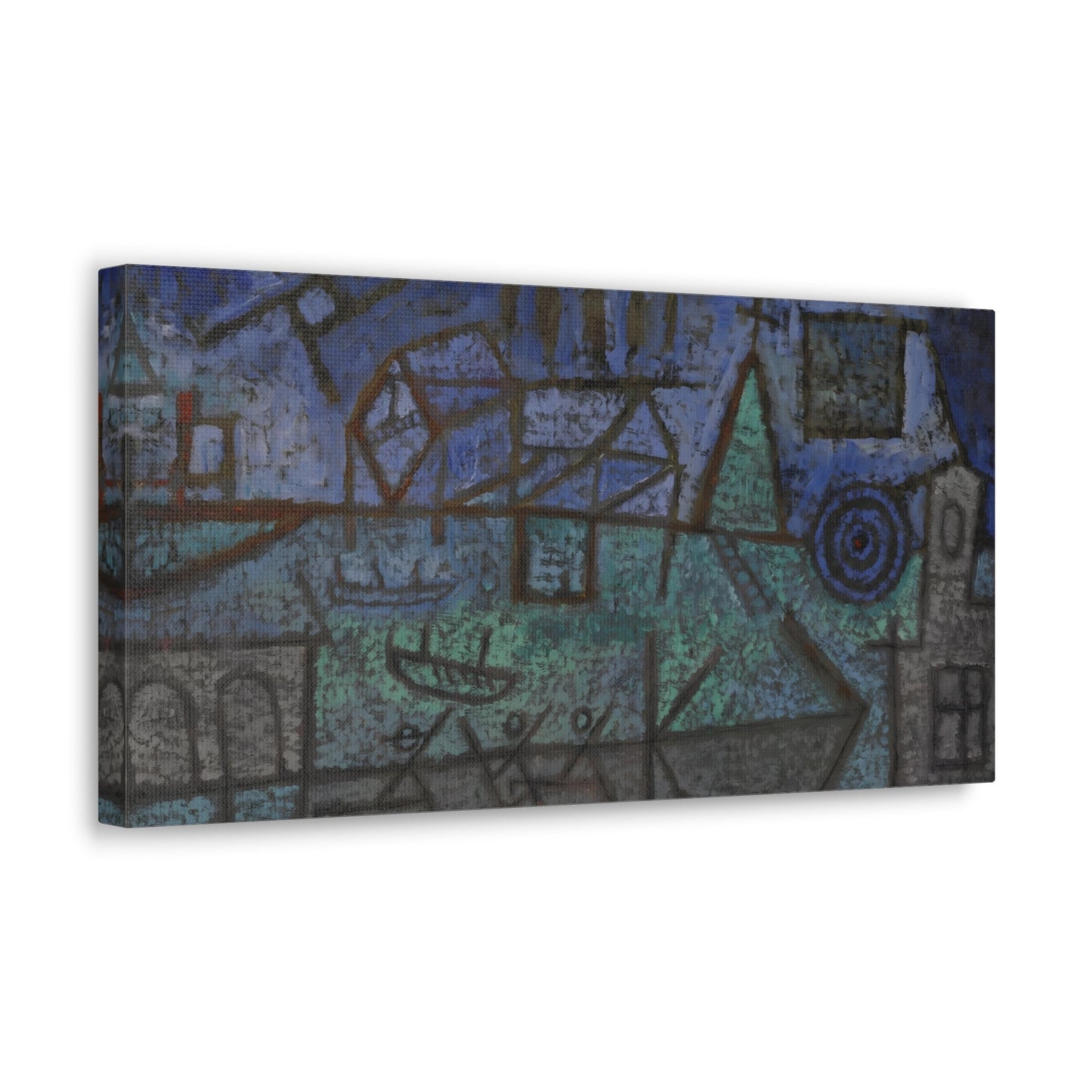 Paul Klee Small Seaport Canvas Print - Modern Abstract Coastal Wall Art Prints